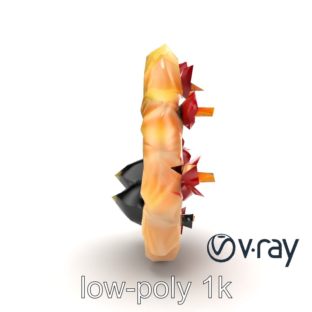 Star Shaped Meringue Ring Dessert 3D Model – Low Poly PBR Asset, FBX - View 22