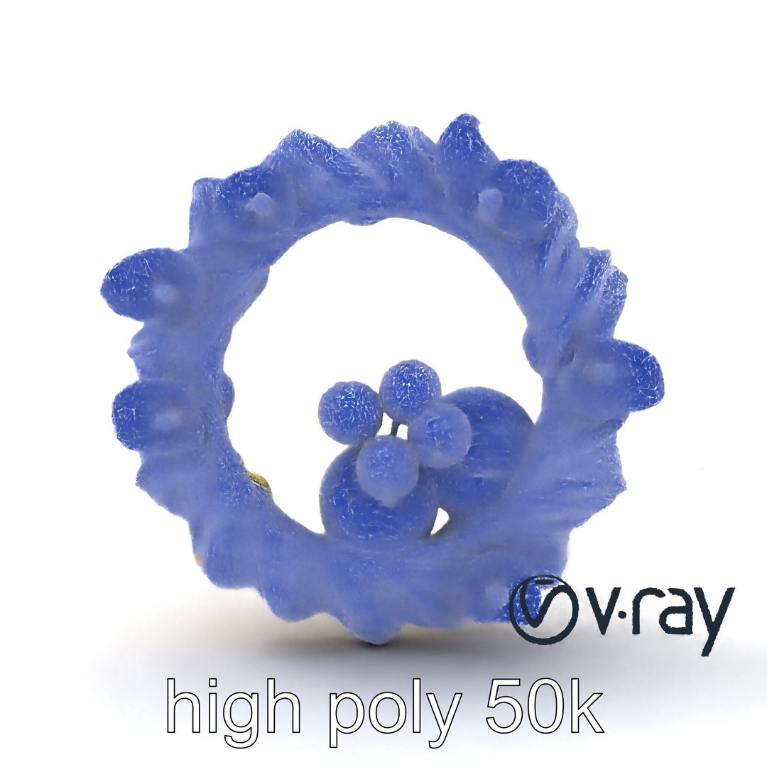 Star Shaped Meringue Ring Dessert 3D Model – Low Poly PBR Asset, FBX - View 24