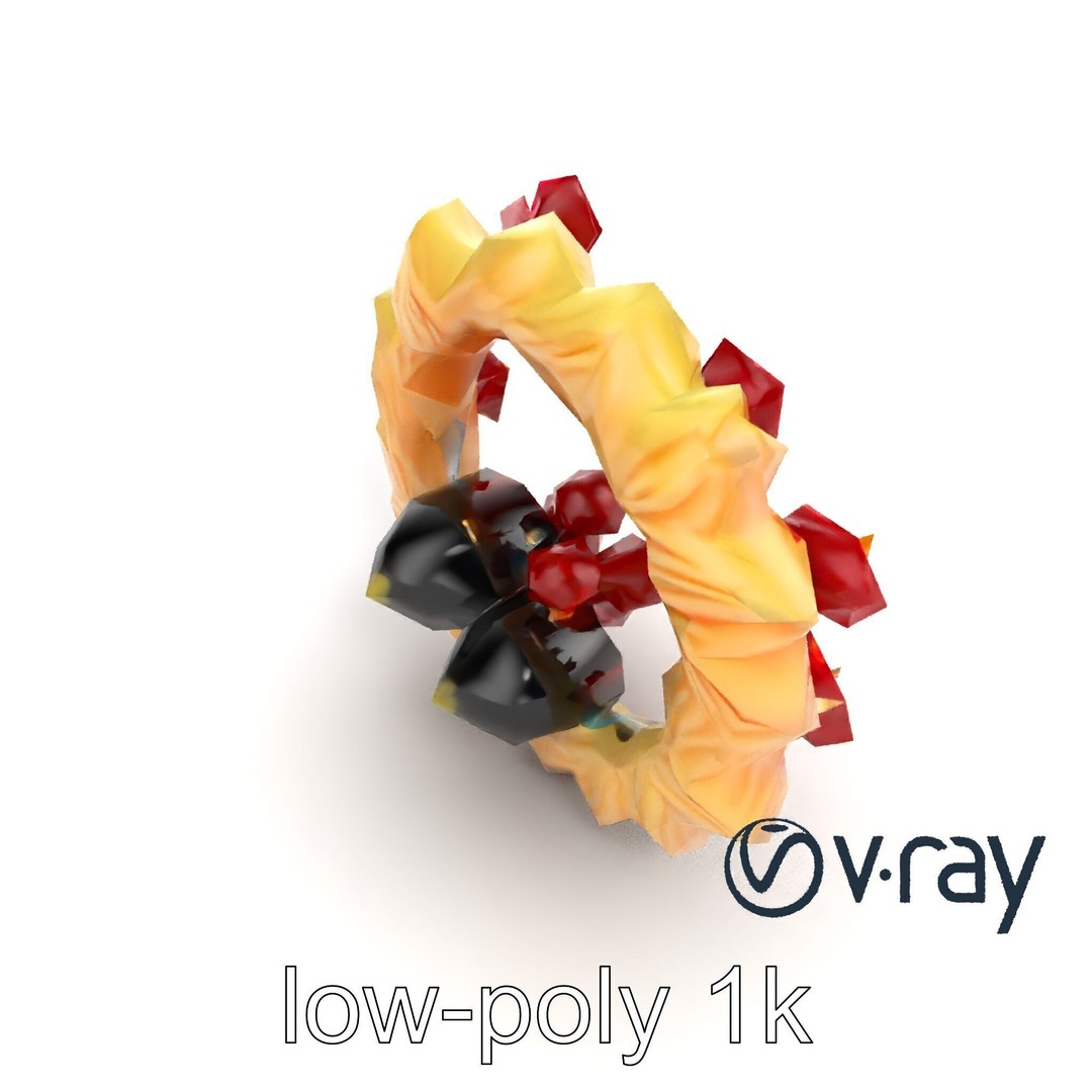 Star Shaped Meringue Ring Dessert 3D Model – Low Poly PBR Asset, FBX - View 26