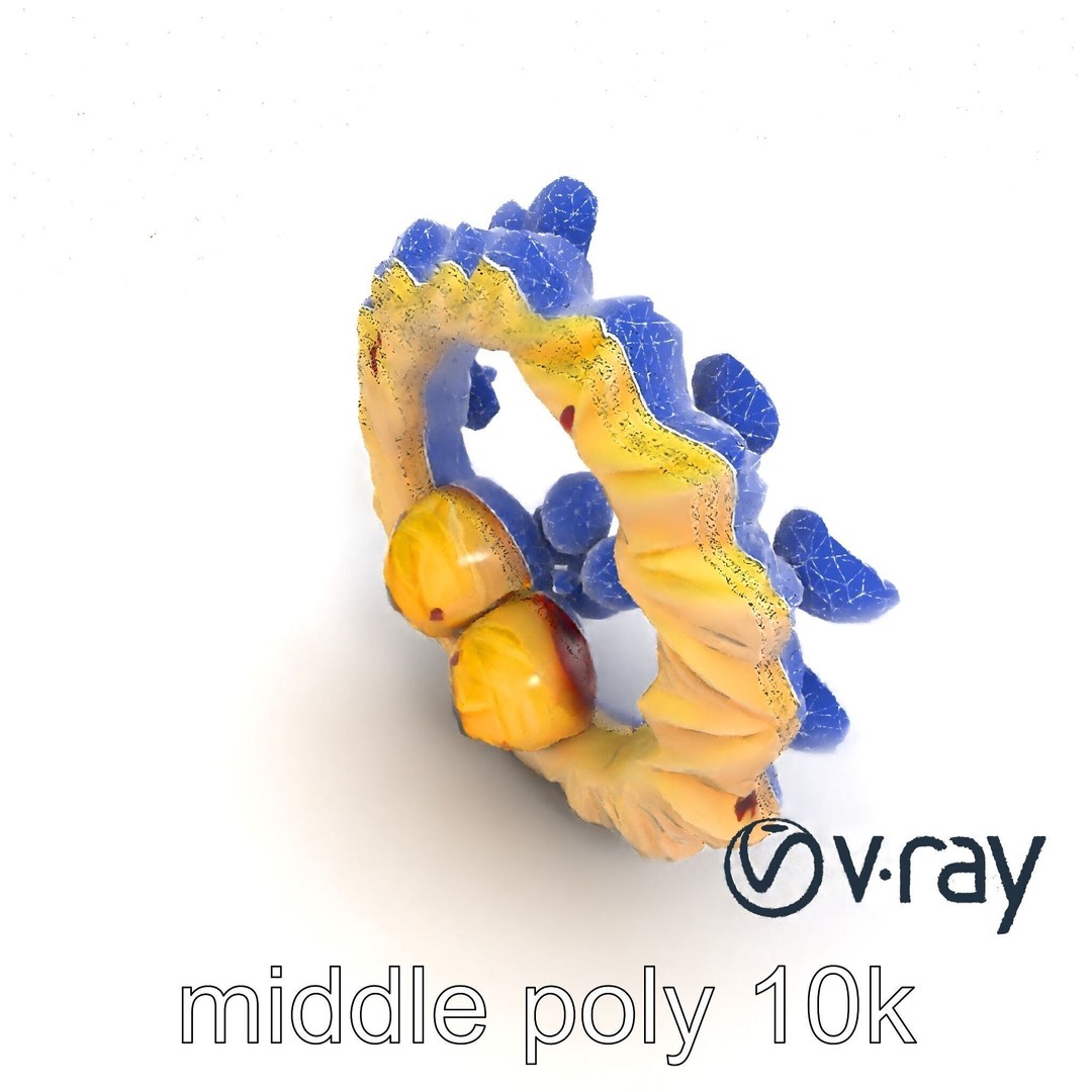 Star Shaped Meringue Ring Dessert 3D Model – Low Poly PBR Asset, FBX - View 27