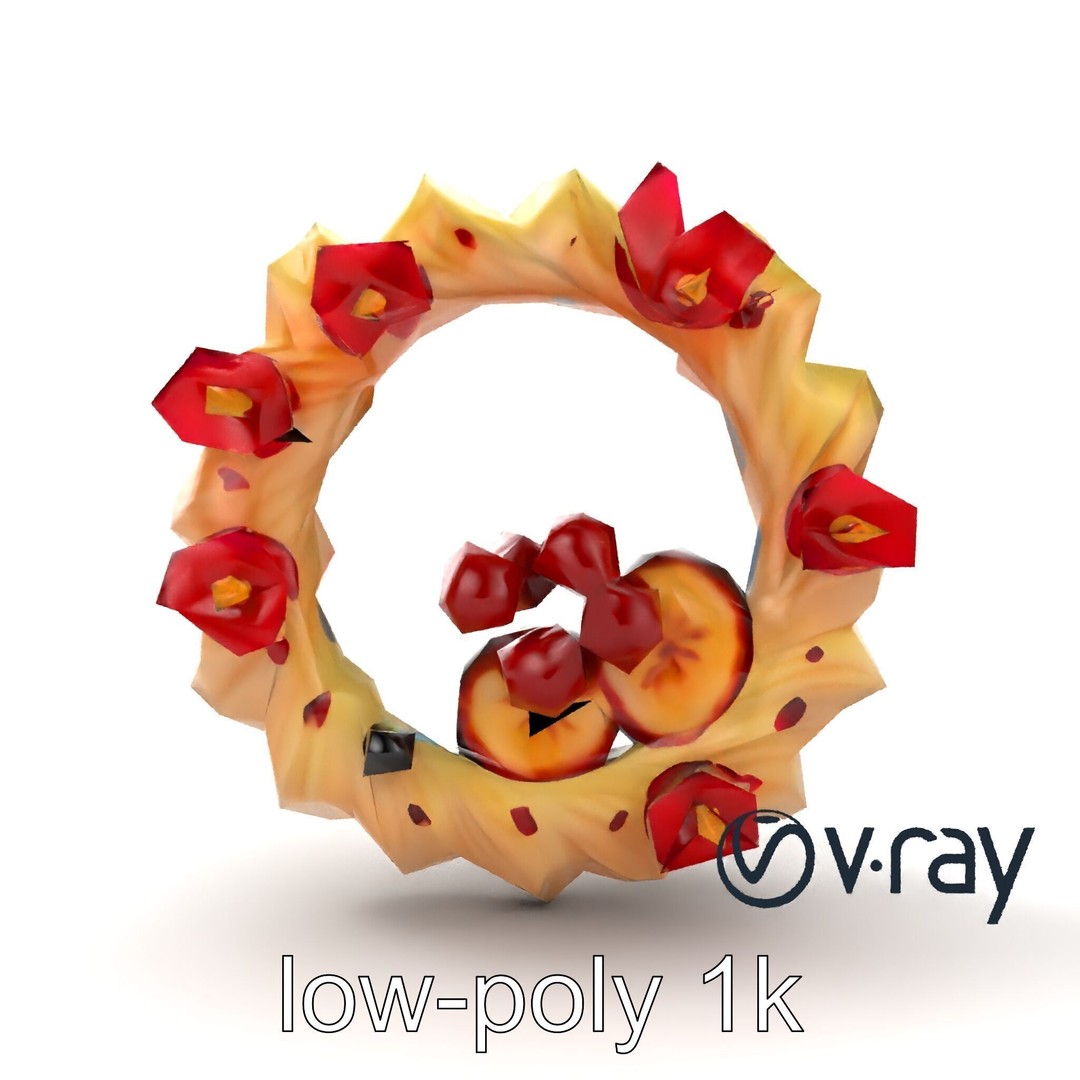 Star Shaped Meringue Ring Dessert 3D Model – Low Poly PBR Asset, FBX - View 28