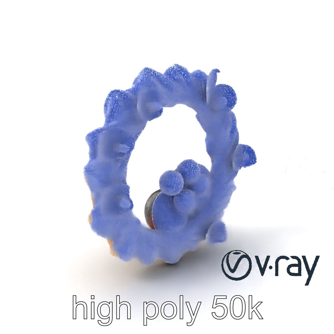 Star Shaped Meringue Ring Dessert 3D Model – Low Poly PBR Asset, FBX - View 3