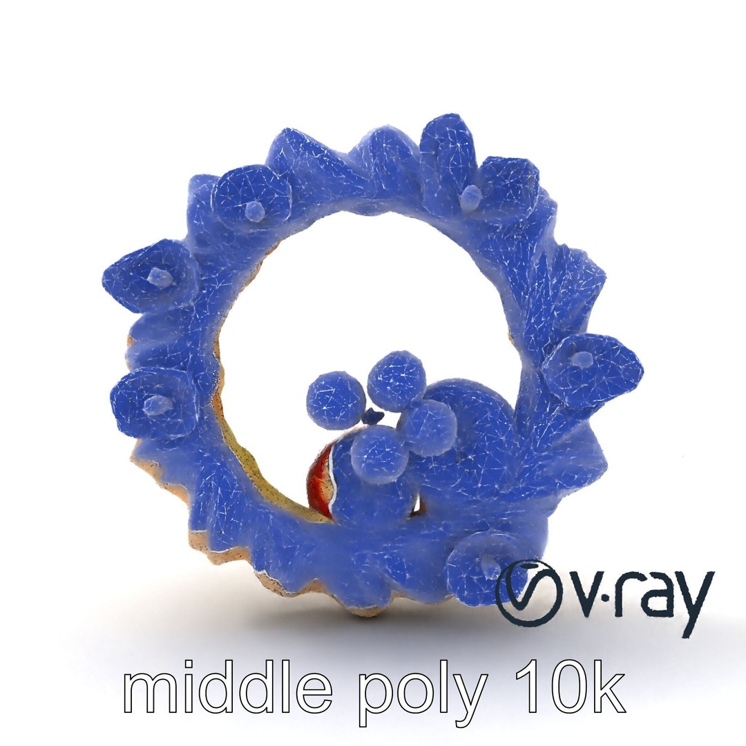 Star Shaped Meringue Ring Dessert 3D Model – Low Poly PBR Asset, FBX - View 30