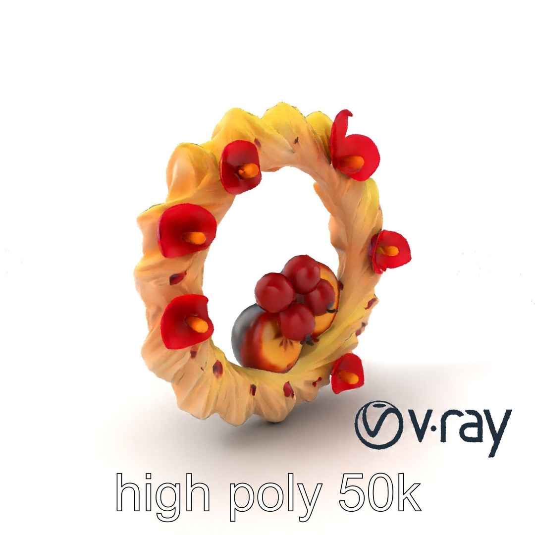 Star Shaped Meringue Ring Dessert 3D Model – Low Poly PBR Asset, FBX - View 4