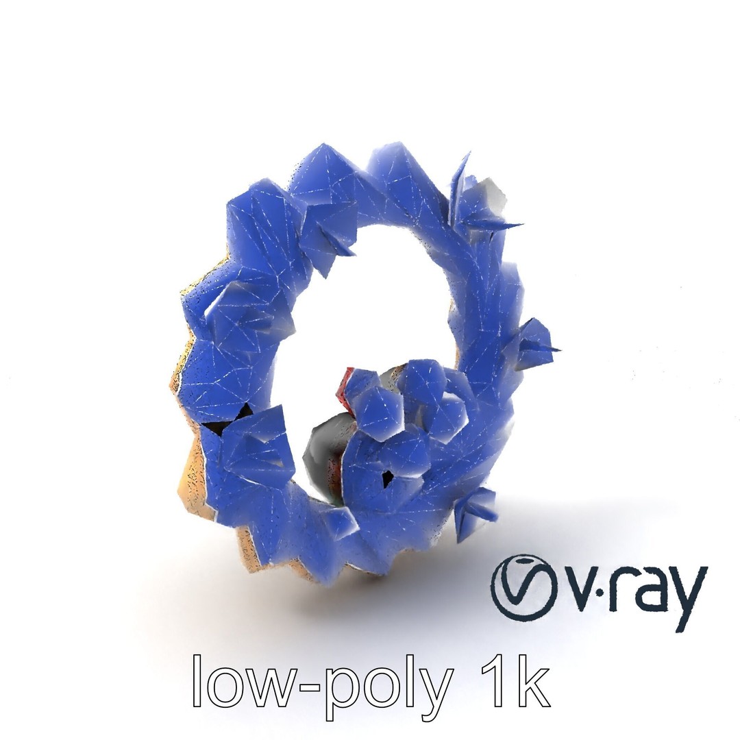 Star Shaped Meringue Ring Dessert 3D Model – Low Poly PBR Asset, FBX - View 8