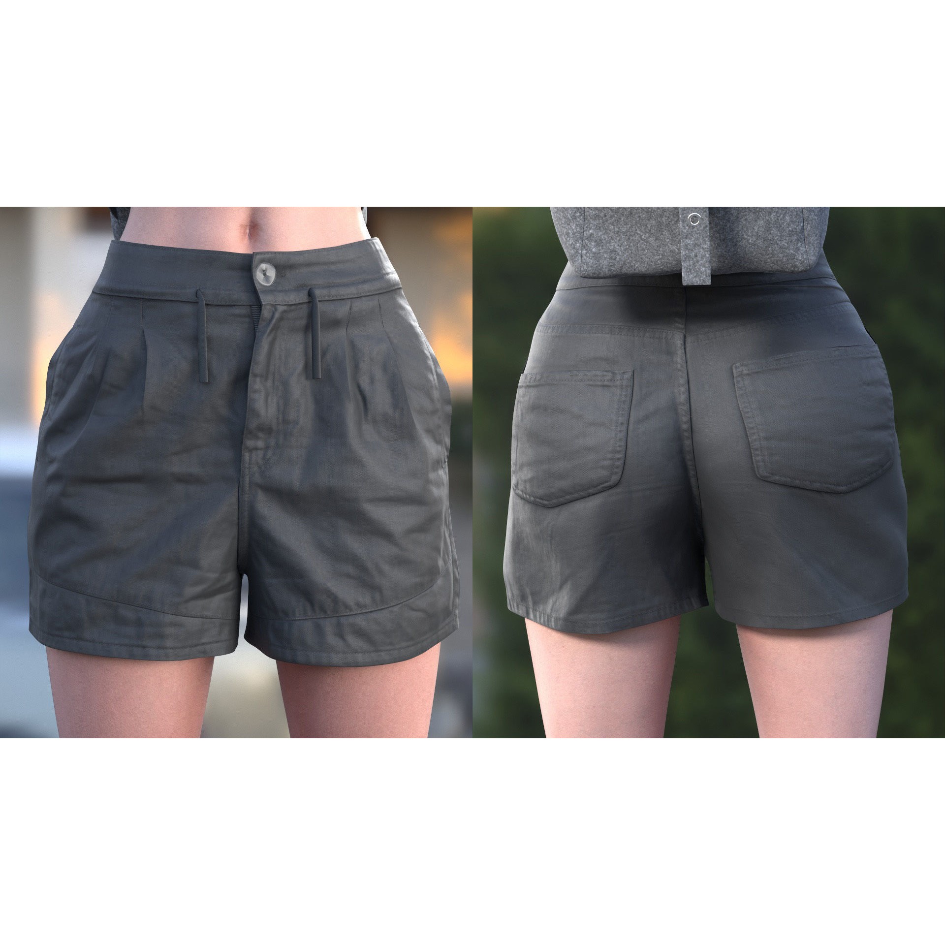 Woman - Summer Outfit - Low-Poly Game-Ready 3D Model - View 10