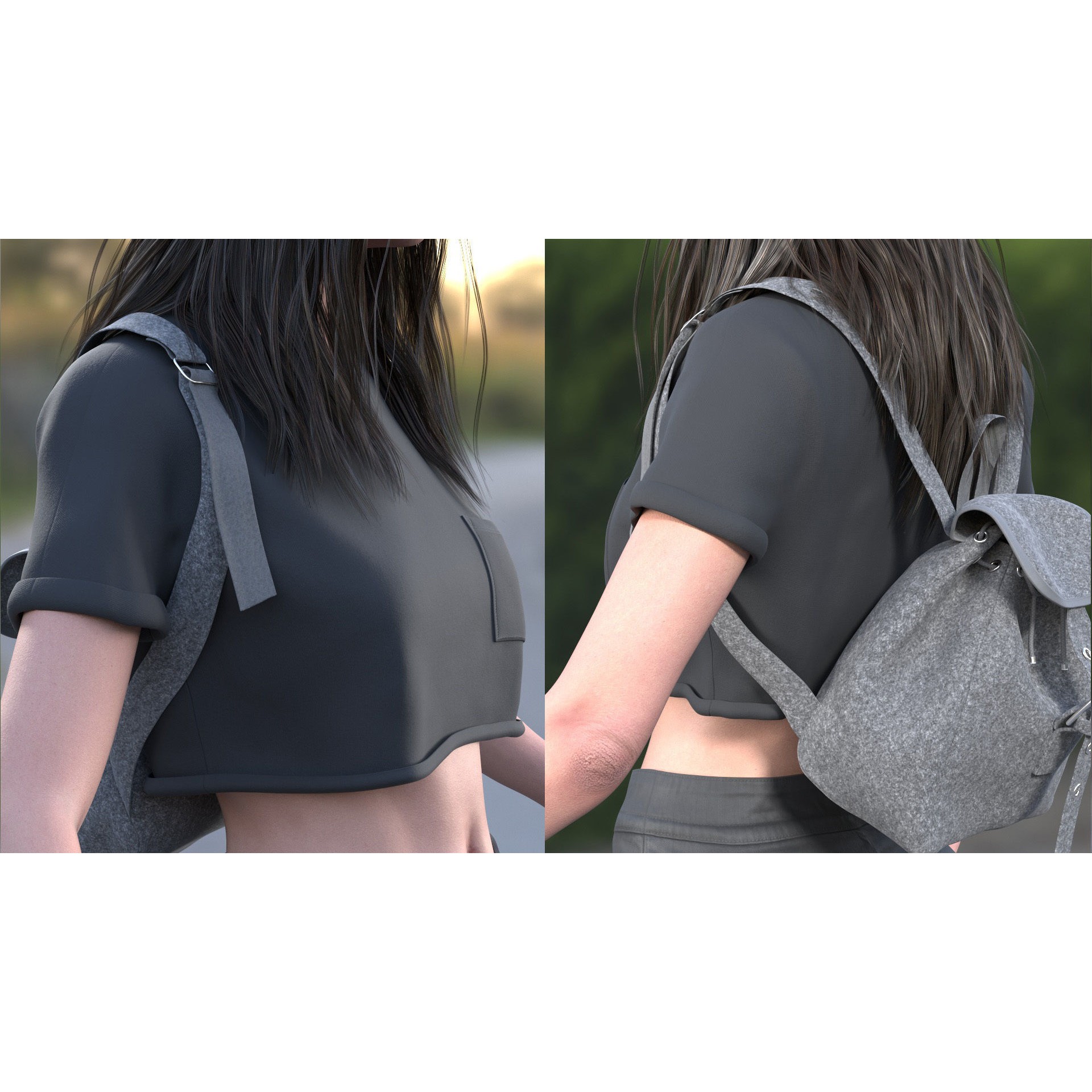 Woman - Summer Outfit - Low-Poly Game-Ready 3D Model - View 14