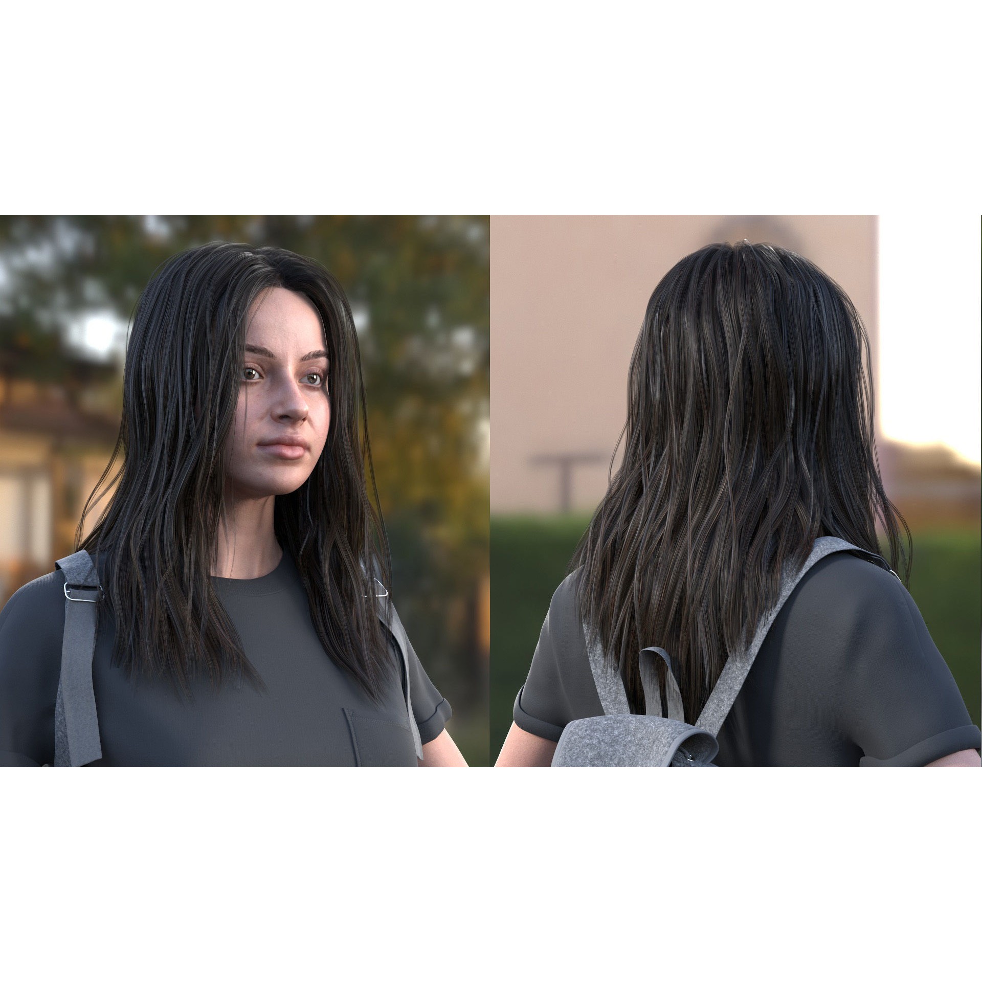 Woman - Summer Outfit - Low-Poly Game-Ready 3D Model - View 16