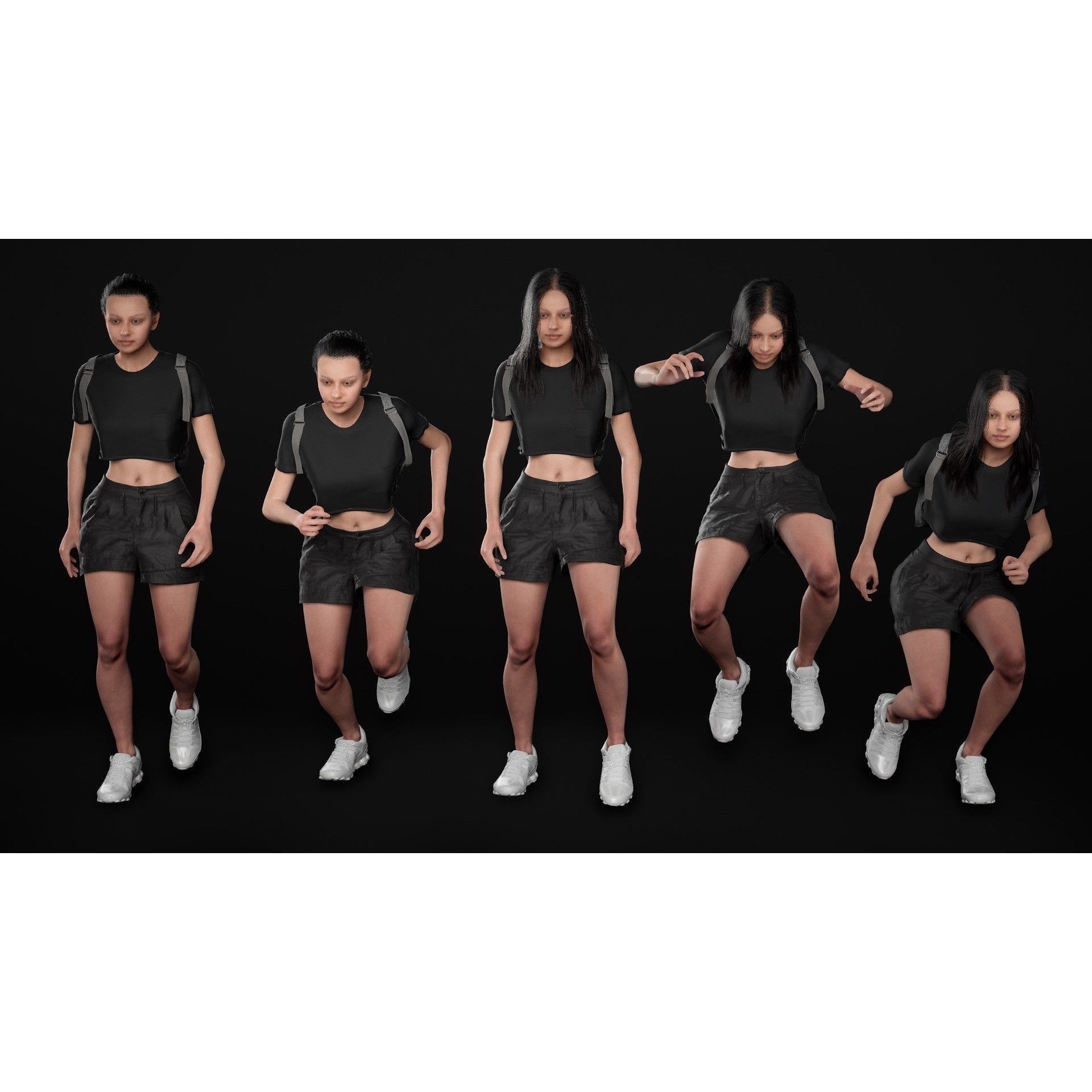 Woman - Summer Outfit - Low-Poly Game-Ready 3D Model - View 21