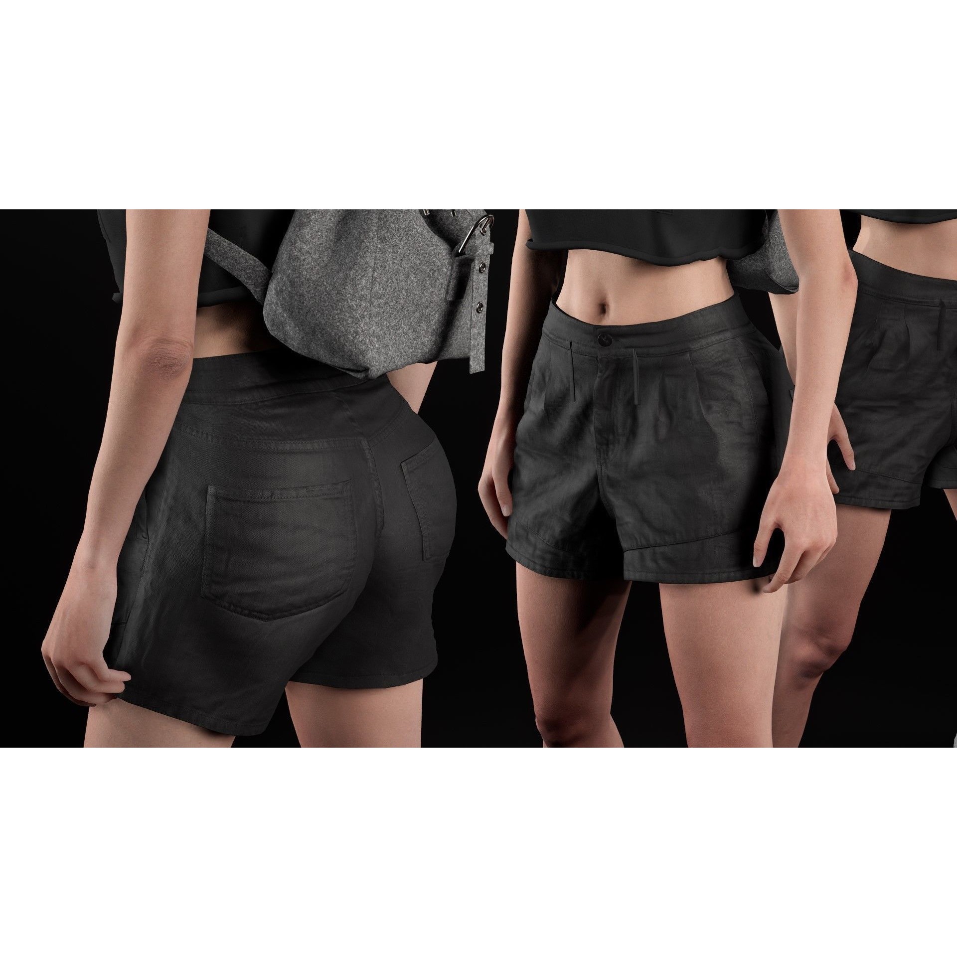 Woman - Summer Outfit - Low-Poly Game-Ready 3D Model - View 27