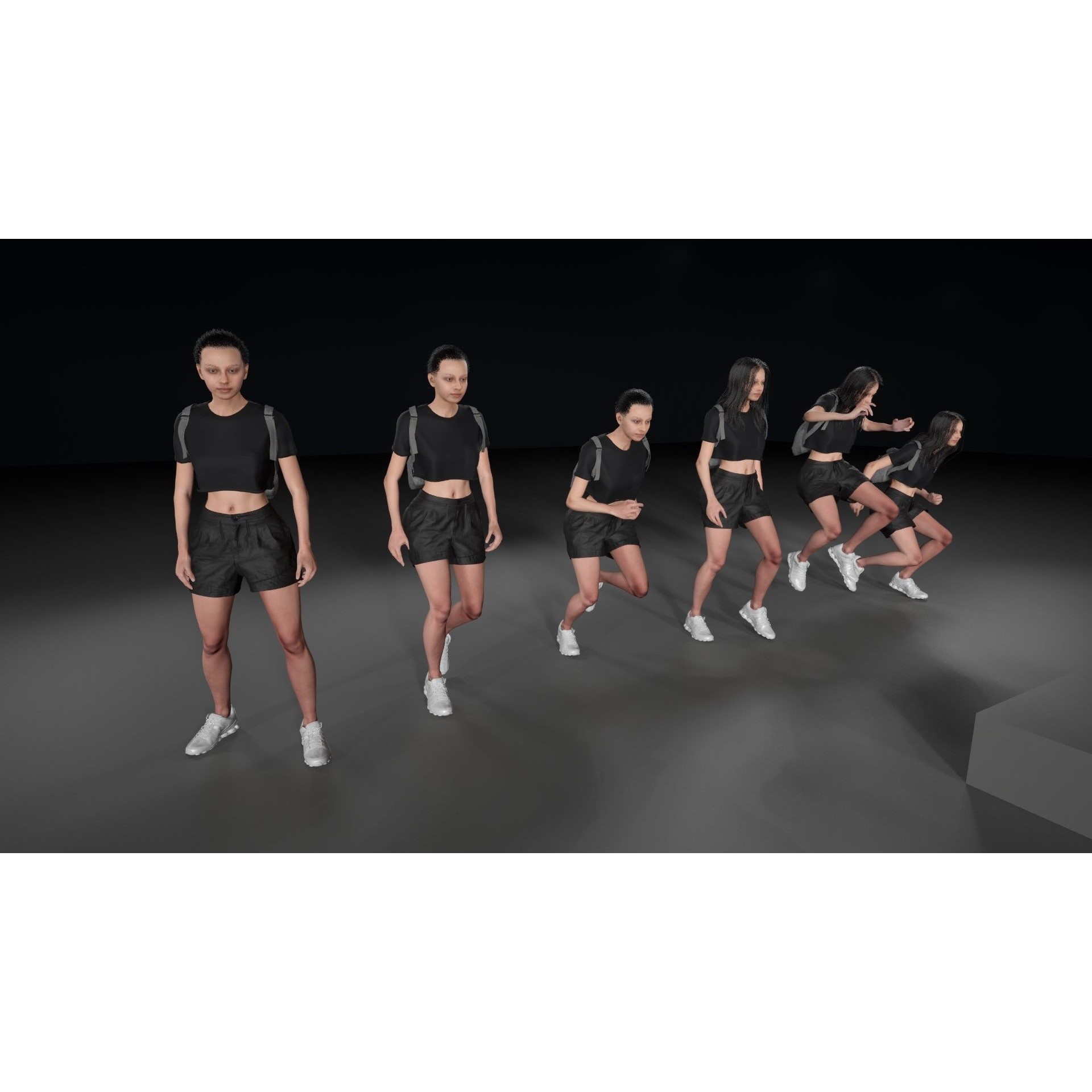 Woman - Summer Outfit - Low-Poly Game-Ready 3D Model - View 6