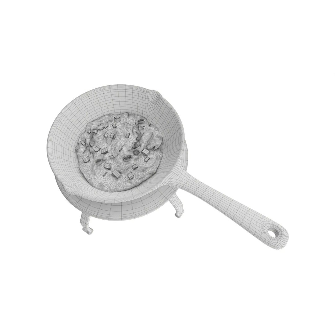 Omelette 3D Model – Realistic Skillet Cooking Asset, PBR Textures - View 9