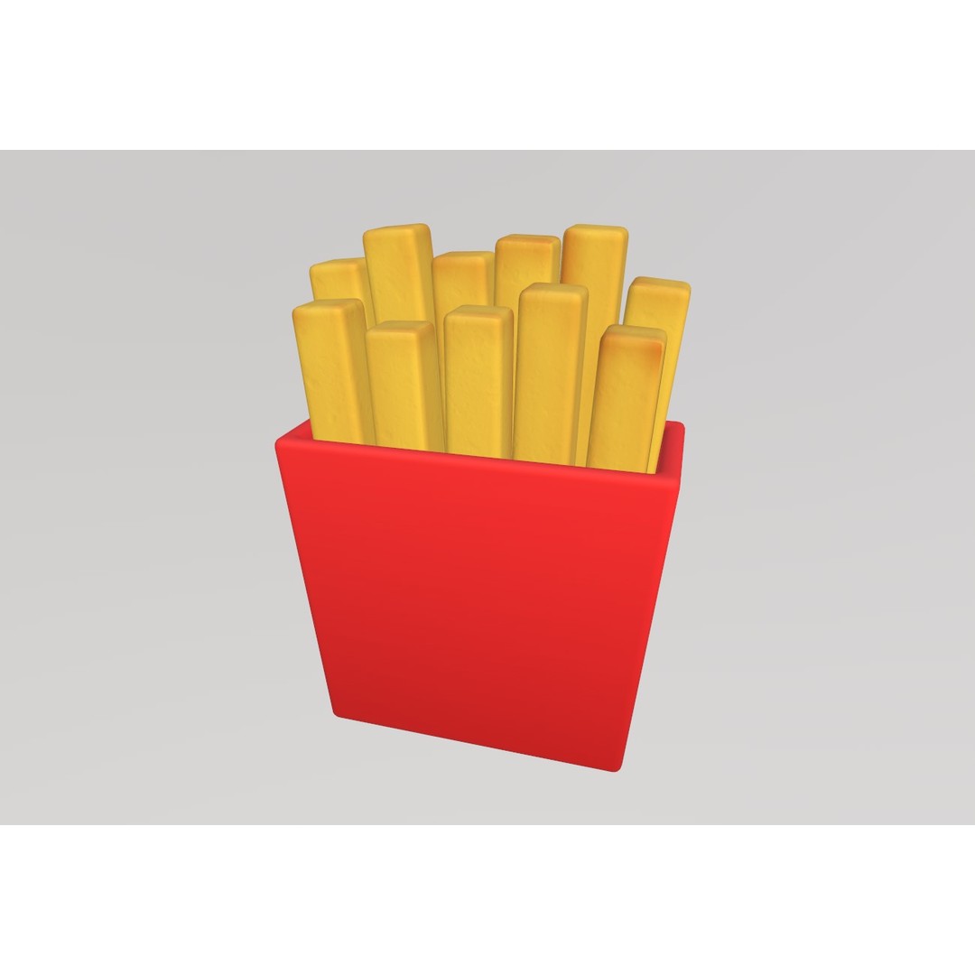 French Fries 3D Model – Low Poly Game Asset, FBX, PBR Textures - View 3