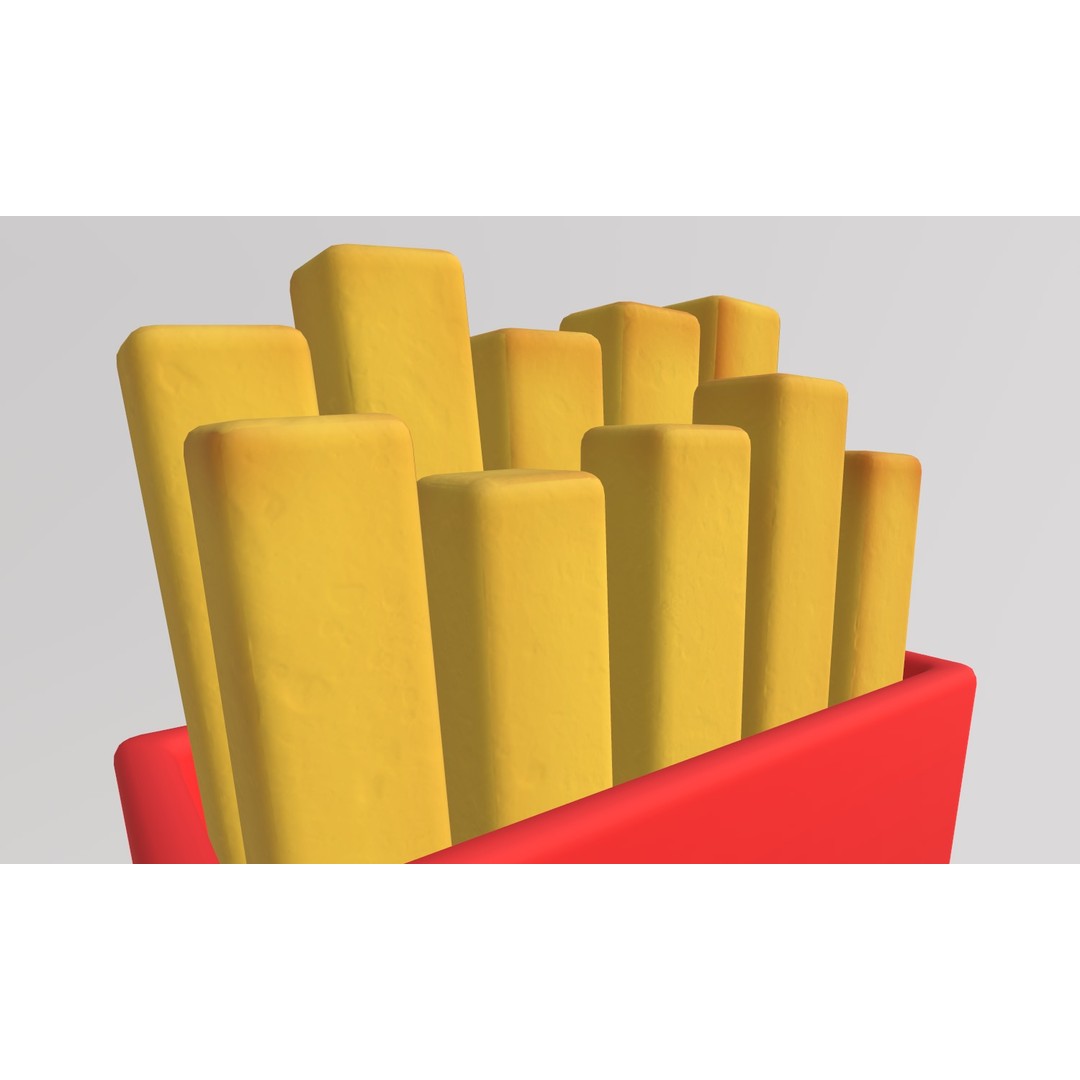 French Fries 3D Model – Low Poly Game Asset, FBX, PBR Textures - View 4