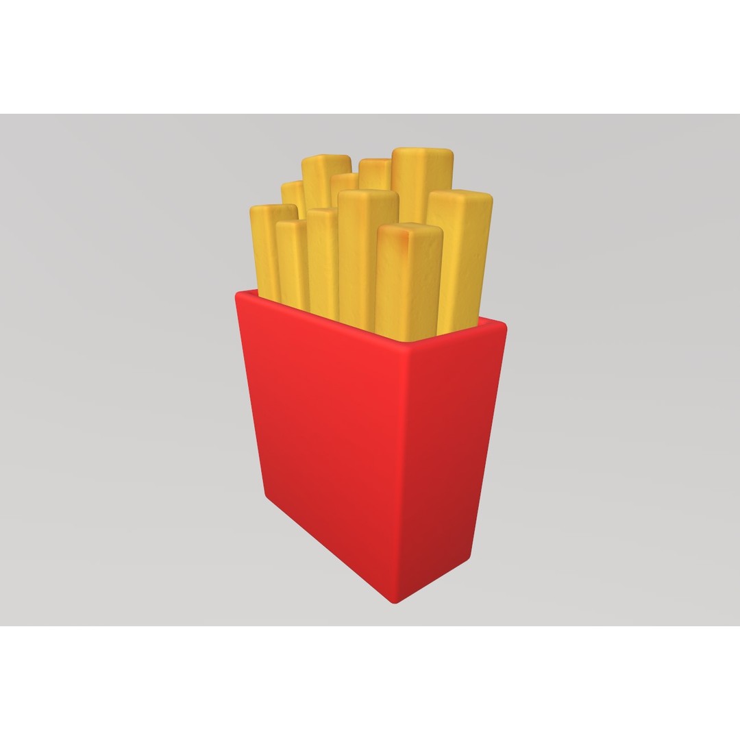 French Fries 3D Model – Low Poly Game Asset, FBX, PBR Textures - View 5