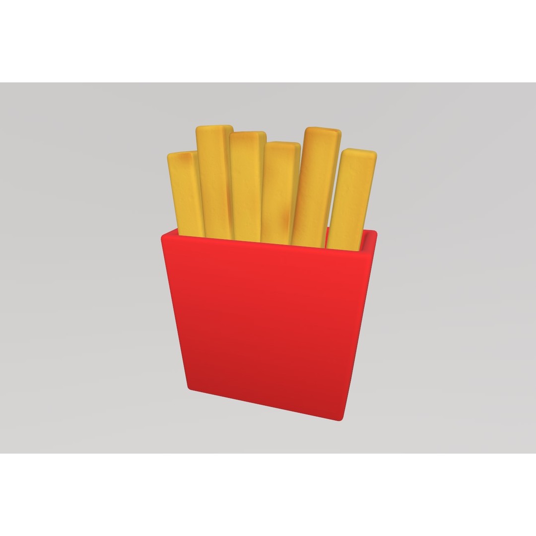 French Fries 3D Model – Low Poly Game Asset, FBX, PBR Textures - View 6