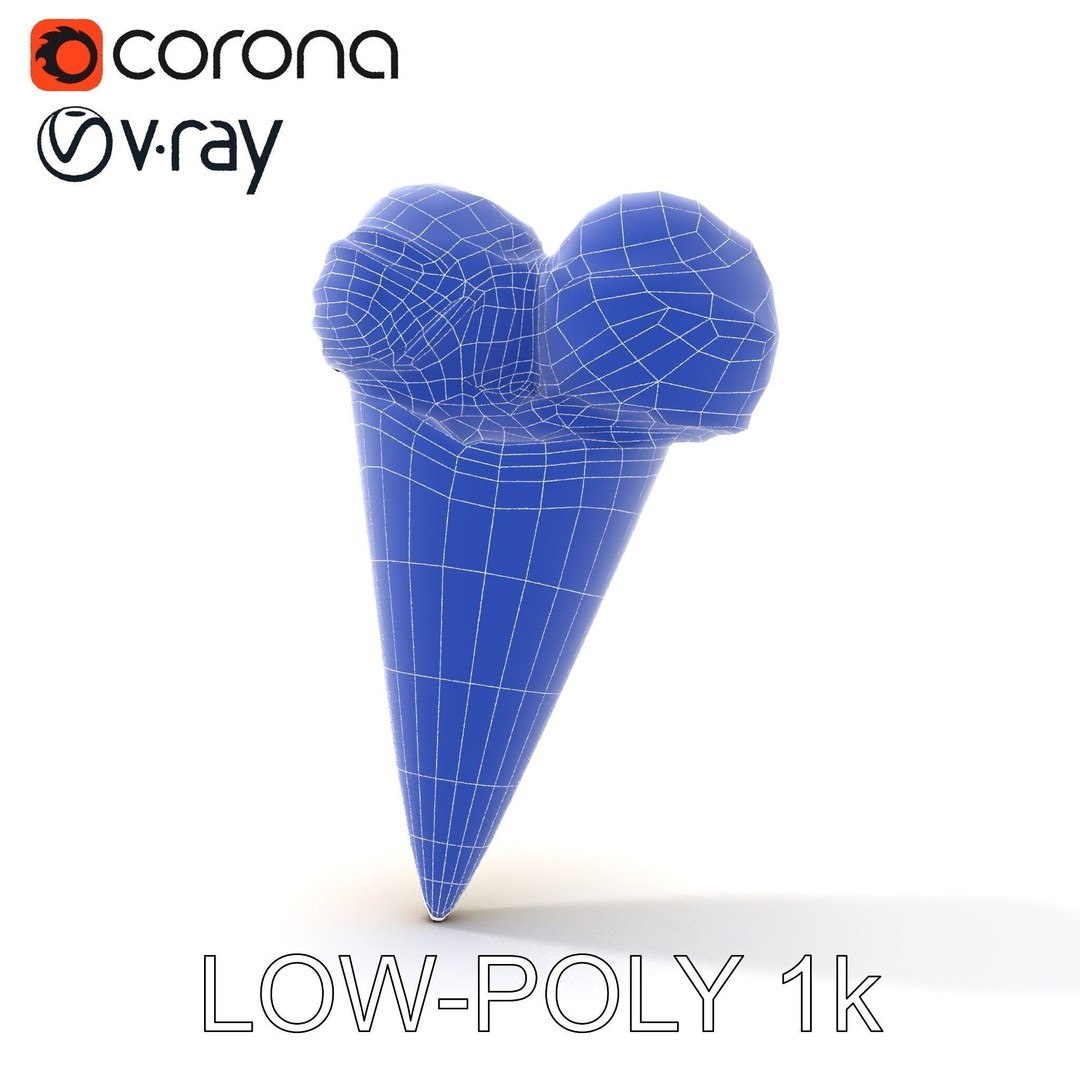 Realistic Ice Cream Cone 3D Model – Low Poly Game Asset, FBX - View 14