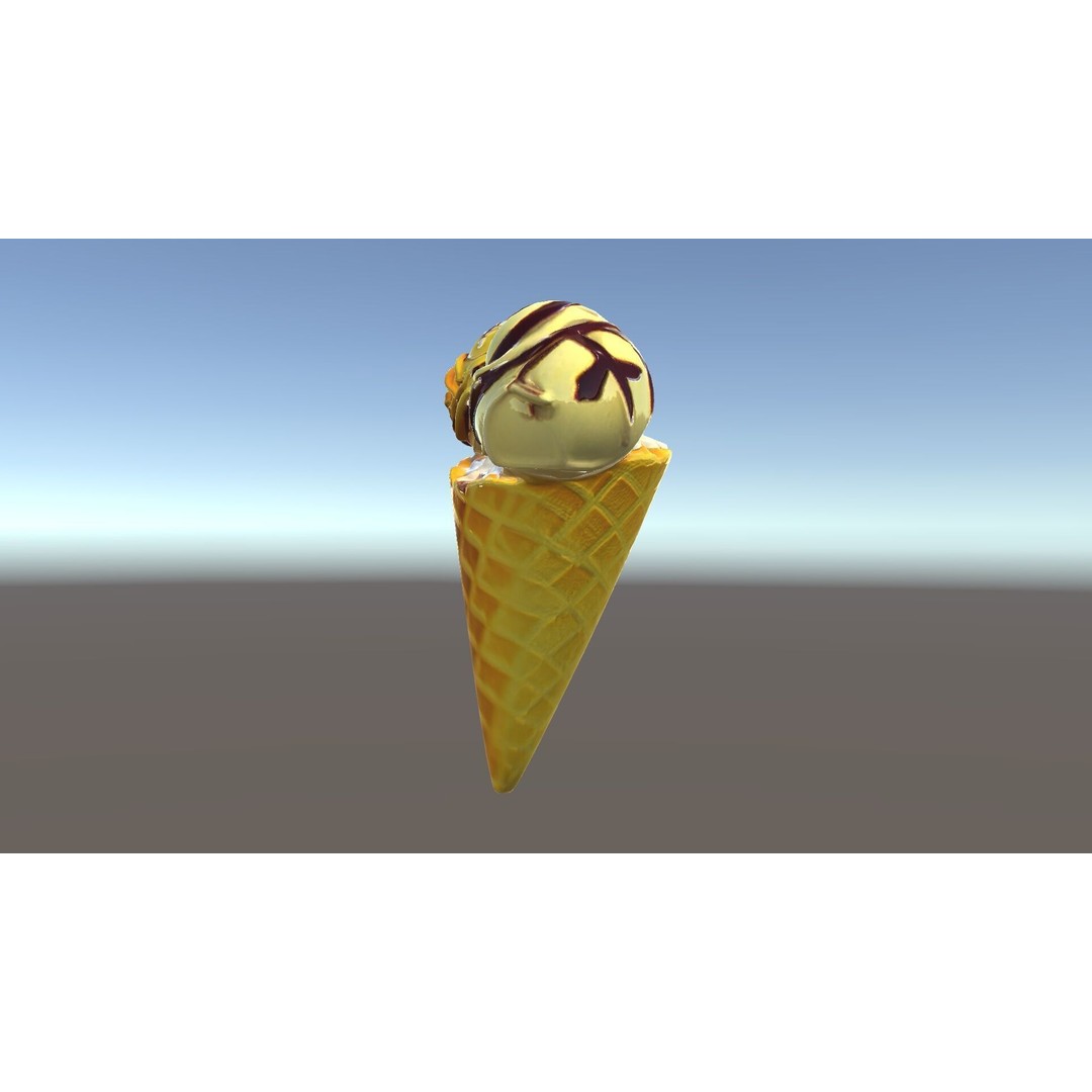 Realistic Ice Cream Cone 3D Model – Low Poly Game Asset, FBX - View 16