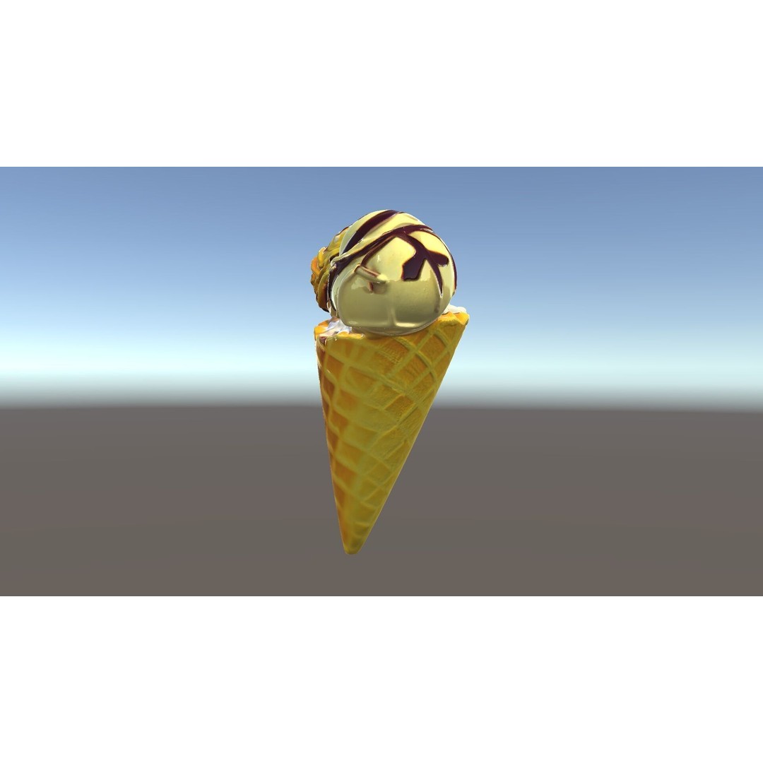 Realistic Ice Cream Cone 3D Model – Low Poly Game Asset, FBX - View 6