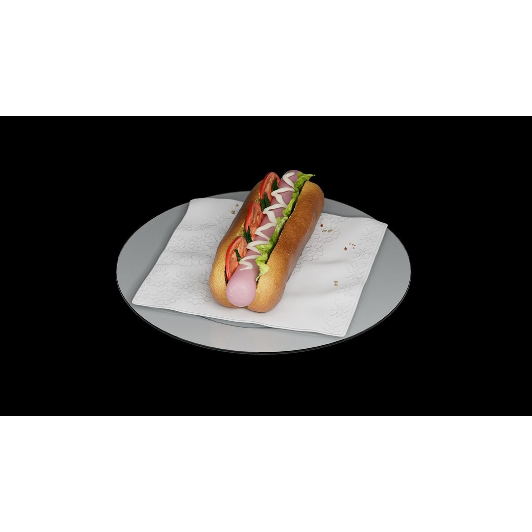 Hotdog 3D Model – Realistic Food Asset with Textures, FBX - View 15