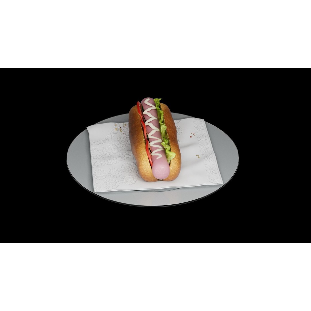 Hotdog 3D Model – Realistic Food Asset with Textures, FBX - View 16