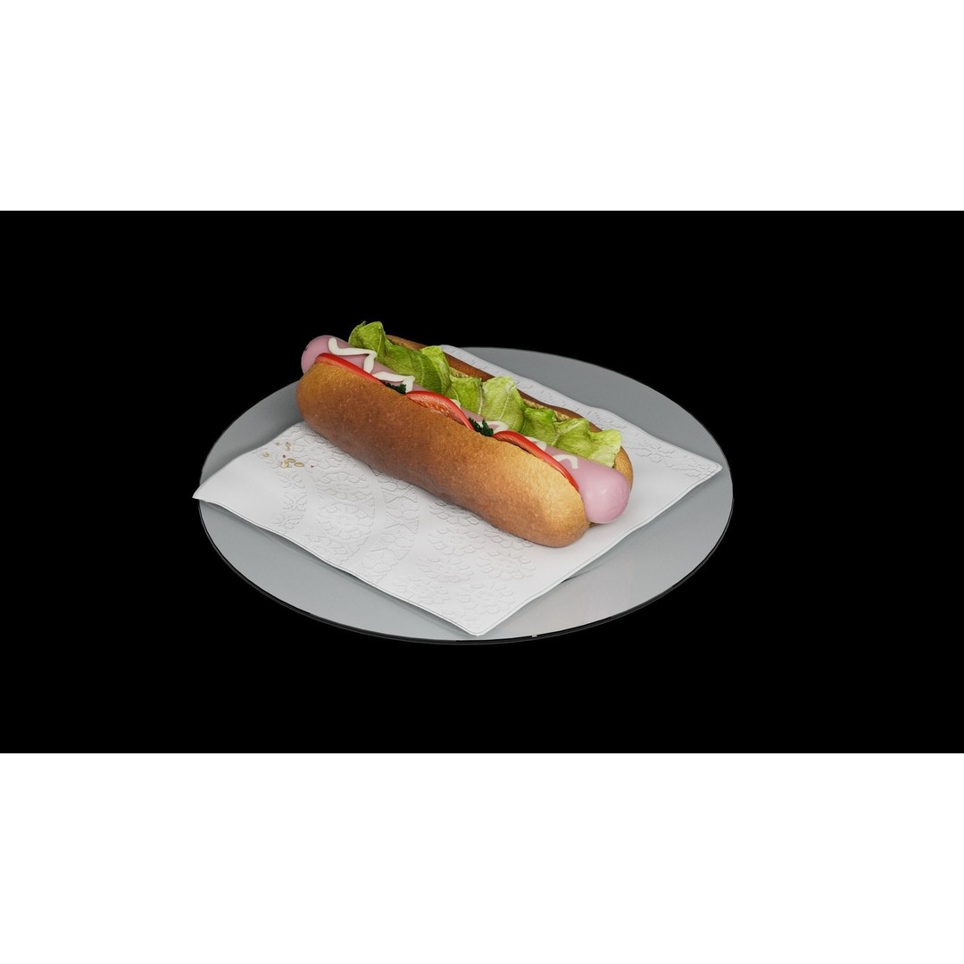 Hotdog 3D Model – Realistic Food Asset with Textures, FBX - View 18
