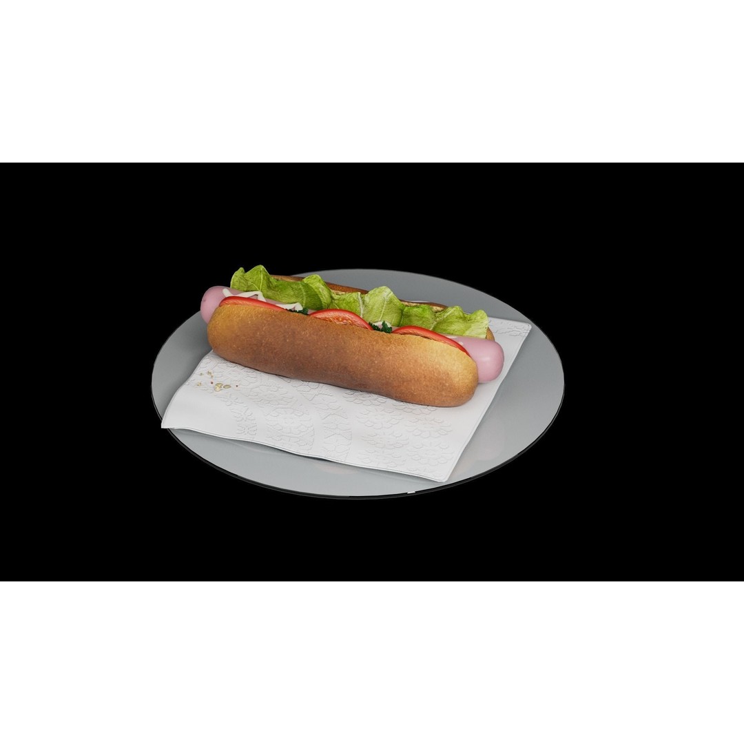 Hotdog 3D Model – Realistic Food Asset with Textures, FBX - View 19