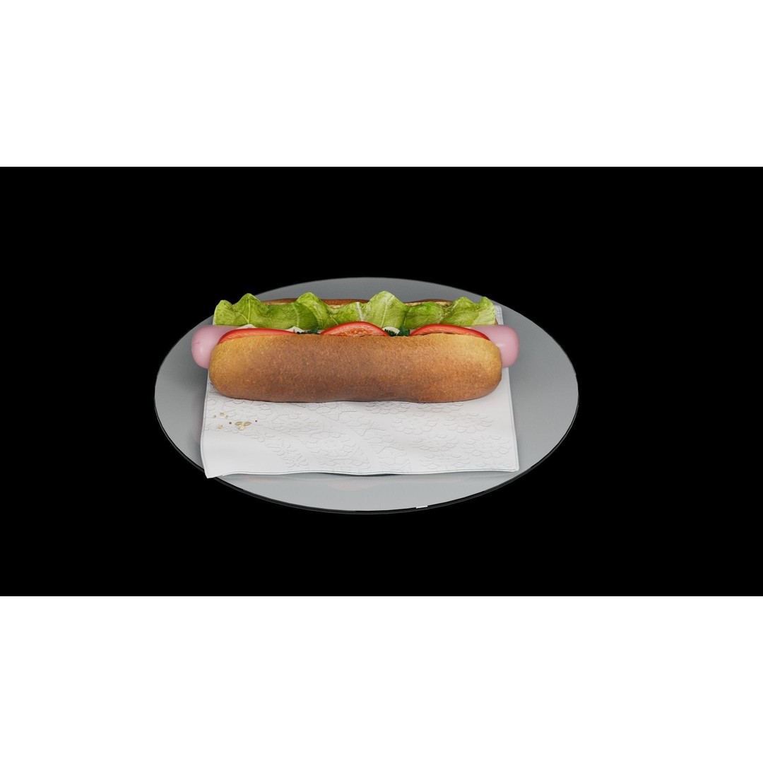 Hotdog 3D Model – Realistic Food Asset with Textures, FBX - View 20