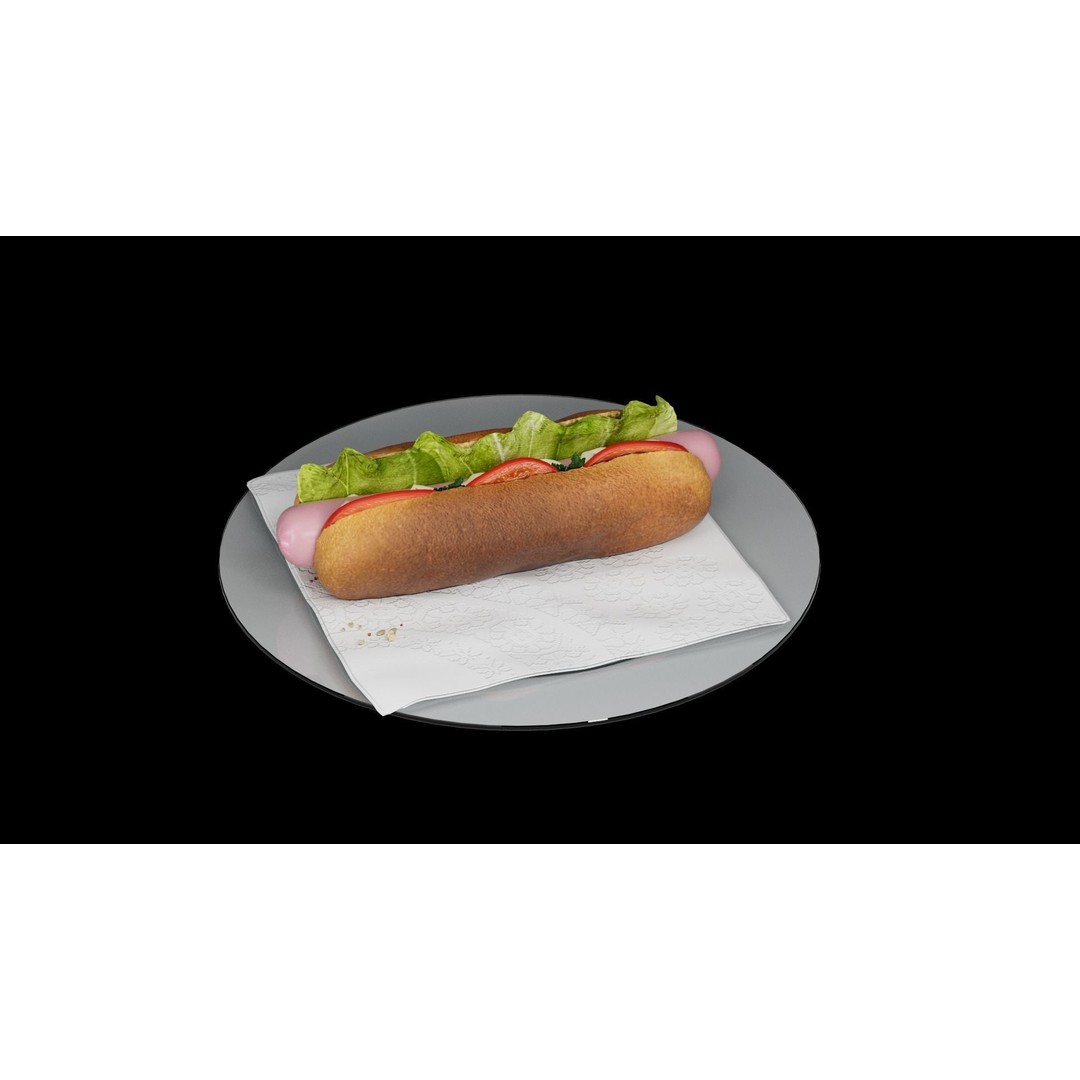 Hotdog 3D Model – Realistic Food Asset with Textures, FBX - View 21