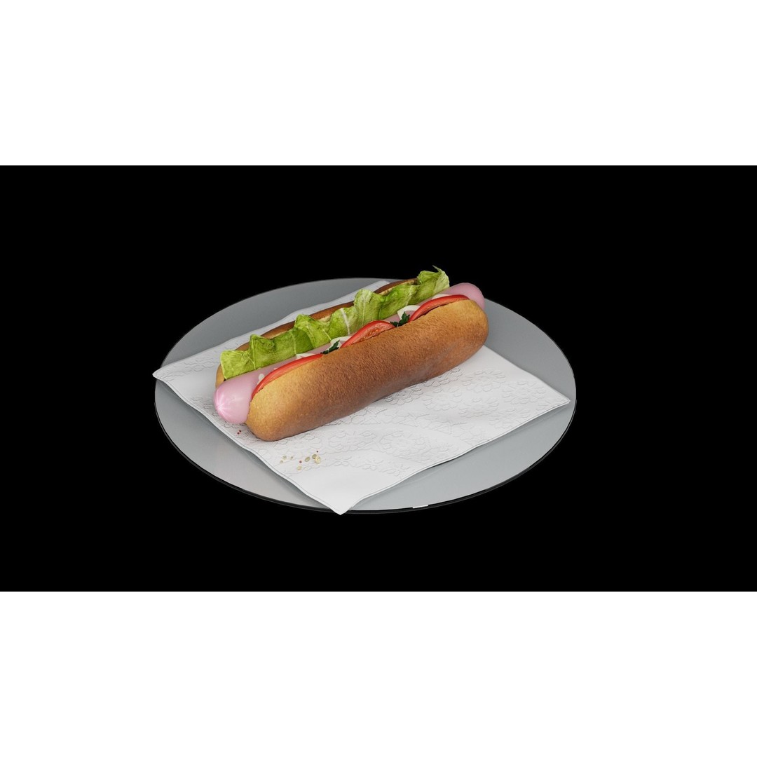 Hotdog 3D Model – Realistic Food Asset with Textures, FBX - View 22