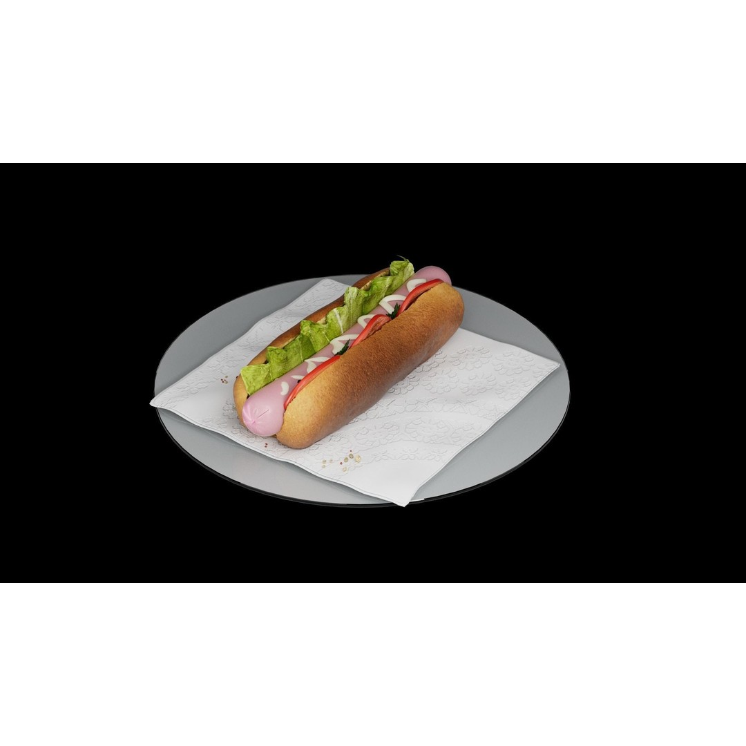 Hotdog 3D Model – Realistic Food Asset with Textures, FBX - View 23