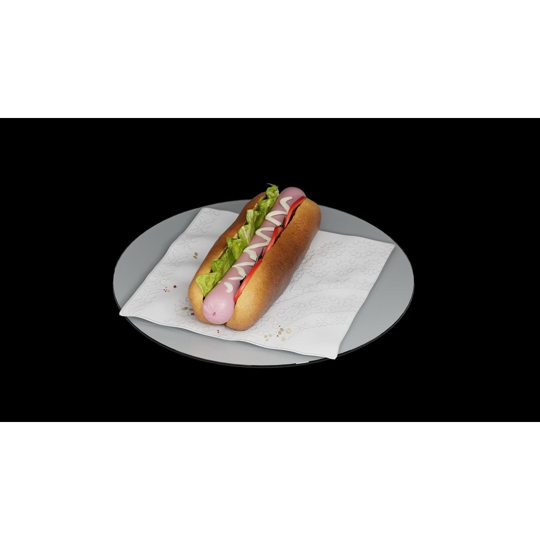 Hotdog 3D Model – Realistic Food Asset with Textures, FBX - View 24
