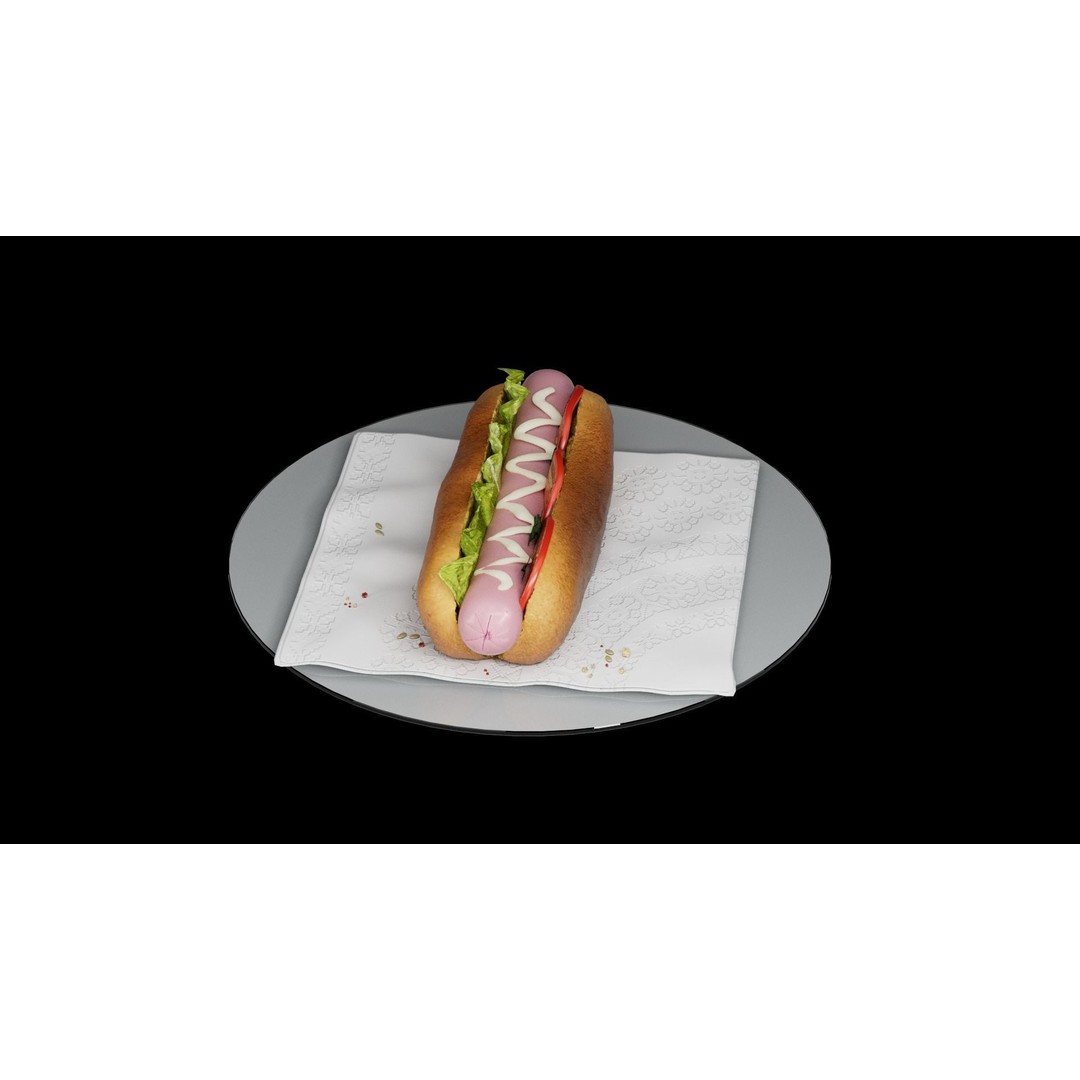 Hotdog 3D Model – Realistic Food Asset with Textures, FBX - View 25