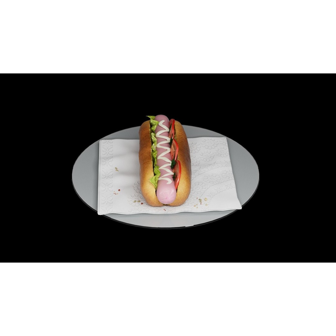 Hotdog 3D Model – Realistic Food Asset with Textures, FBX - View 26