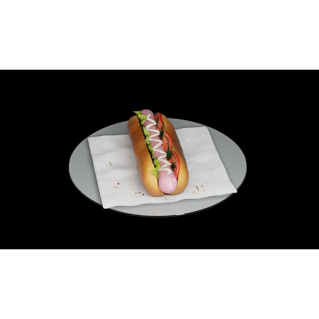 Hotdog 3D Model – Realistic Food Asset with Textures, FBX - View 27