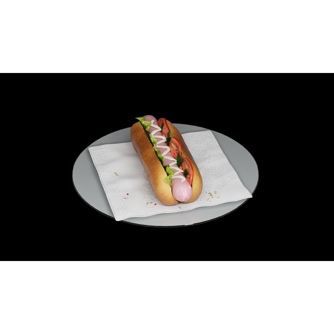 Hotdog 3D Model – Realistic Food Asset with Textures, FBX - View 28