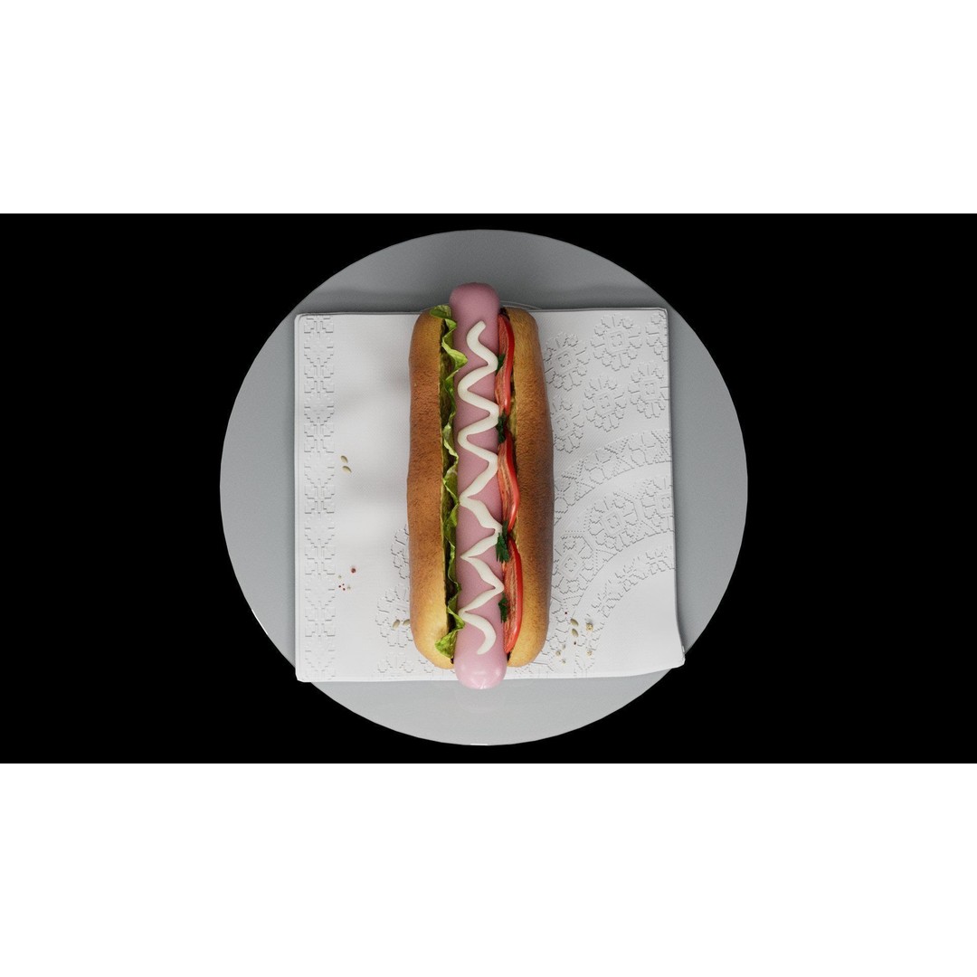 Hotdog 3D Model – Realistic Food Asset with Textures, FBX - View 4