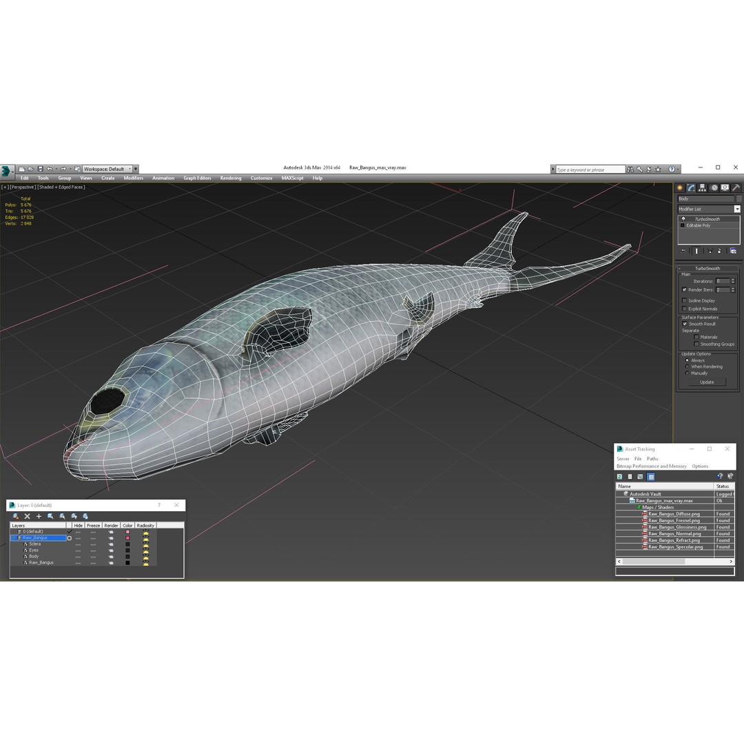 Raw Bangus 3D Model – High Poly PBR Fish Asset, FBX, OBJ - View 19