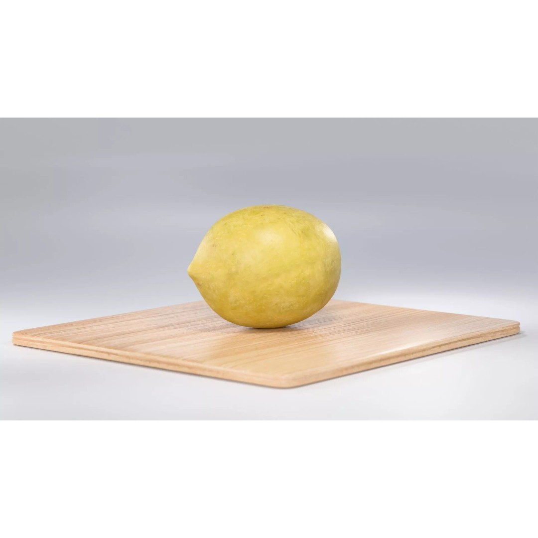 Lemon 3D Model – Photorealistic PBR Low Poly Asset, FBX, OBJ - View 4
