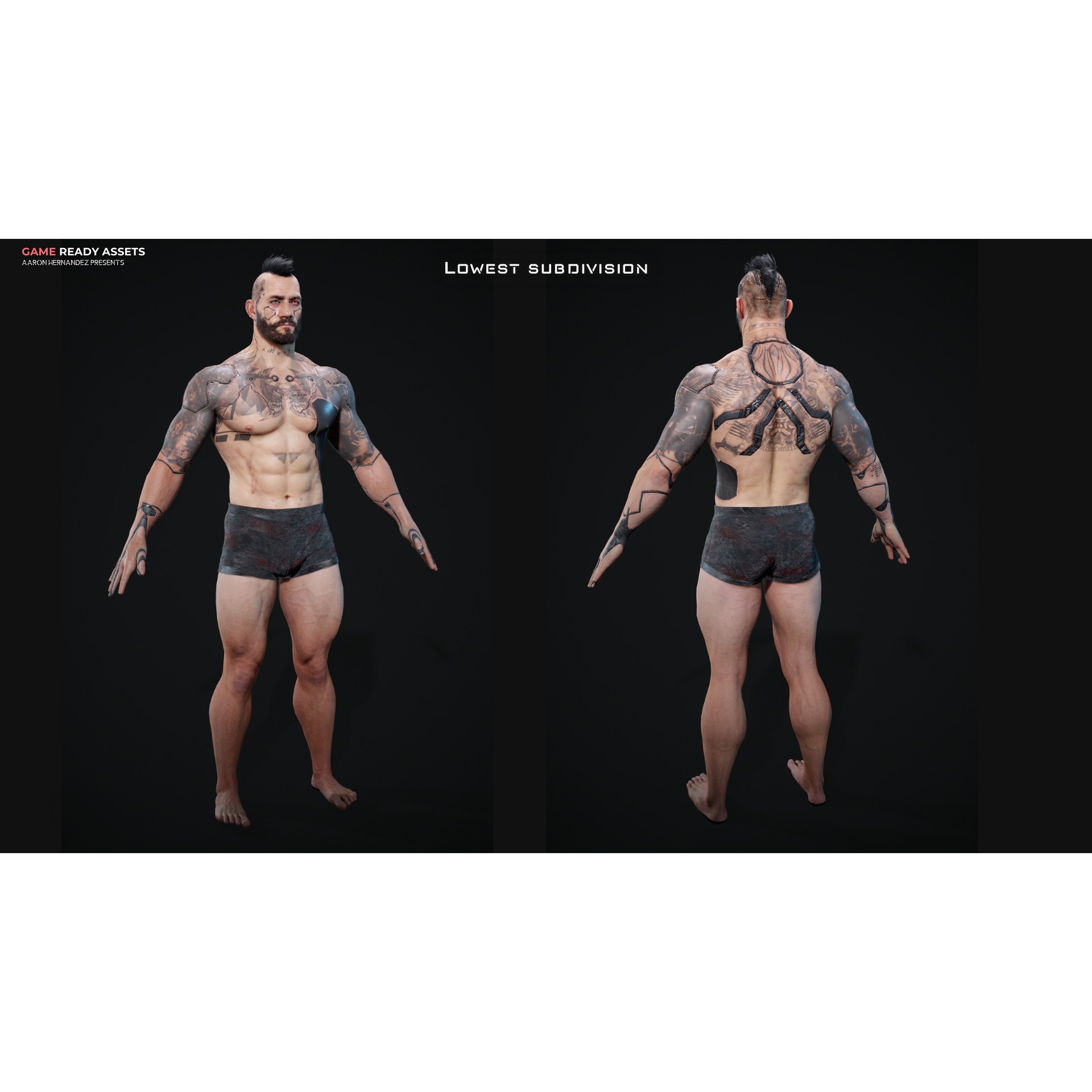 Base Male Sci-Fi Character - Low-Poly Game-Ready 3D Model - View 11