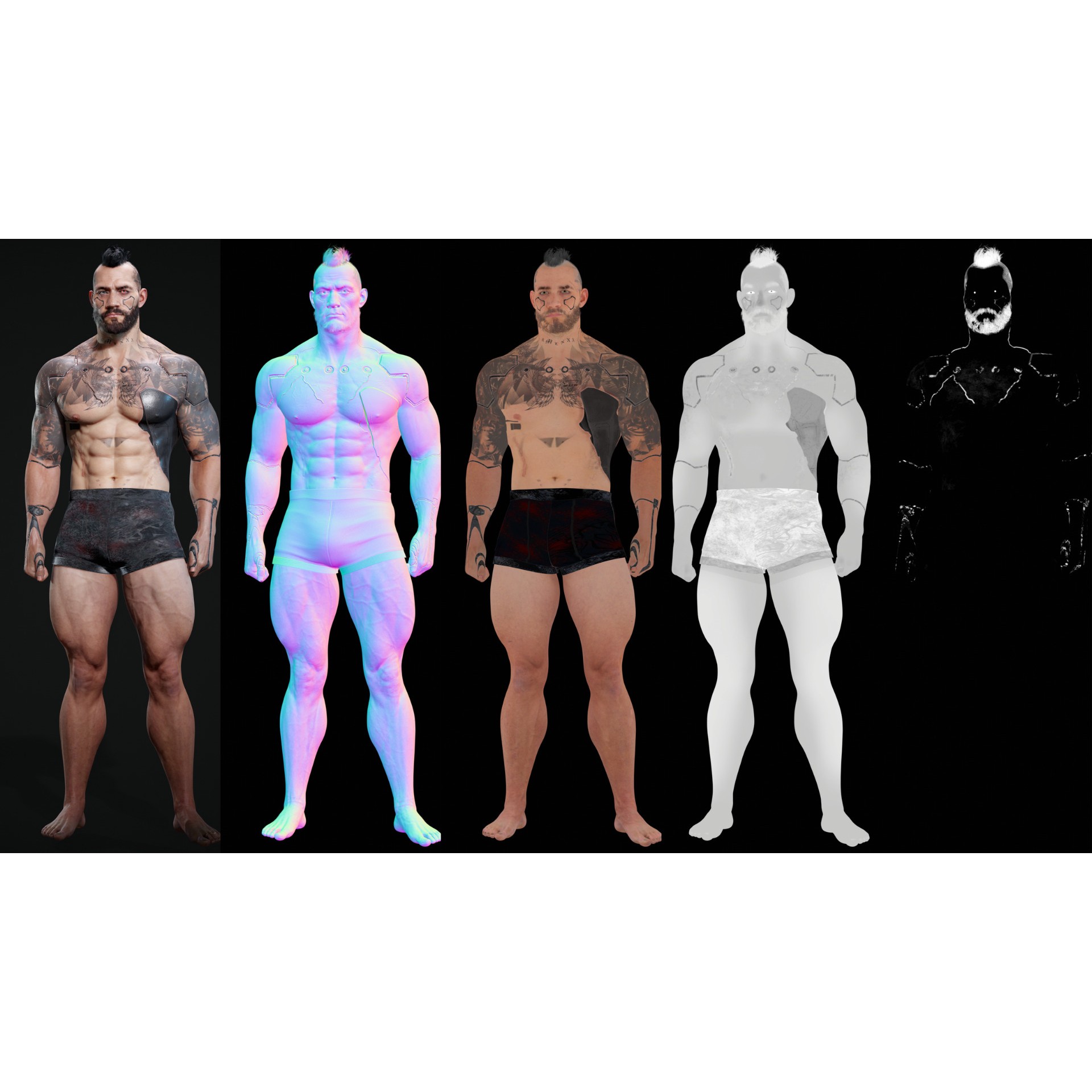 Base Male Sci-Fi Character - Low-Poly Game-Ready 3D Model - View 20