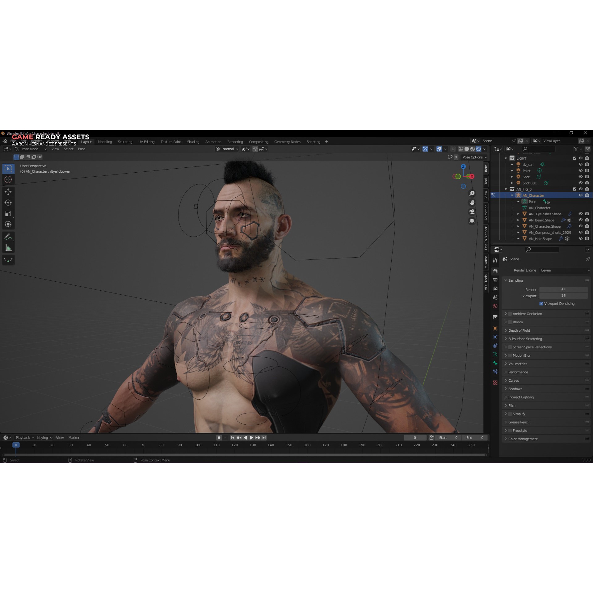 Base Male Sci-Fi Character - Low-Poly Game-Ready 3D Model - View 25