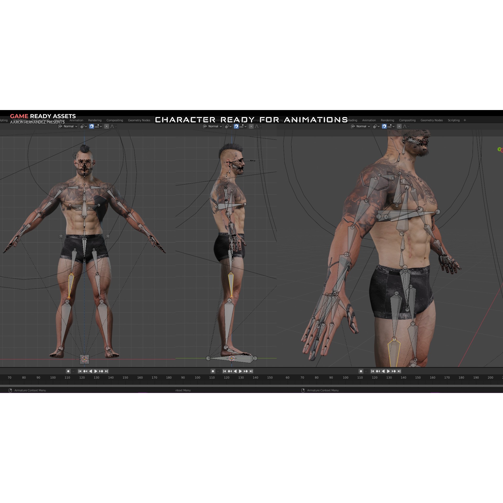 Base Male Sci-Fi Character - Low-Poly Game-Ready 3D Model - View 27