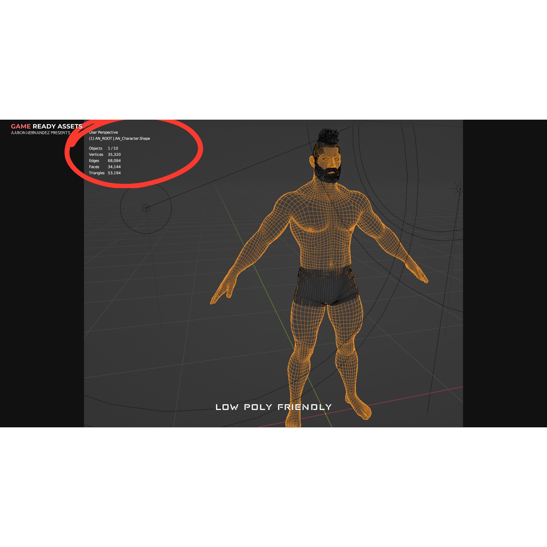 Base Male Sci-Fi Character - Low-Poly Game-Ready 3D Model - View 30