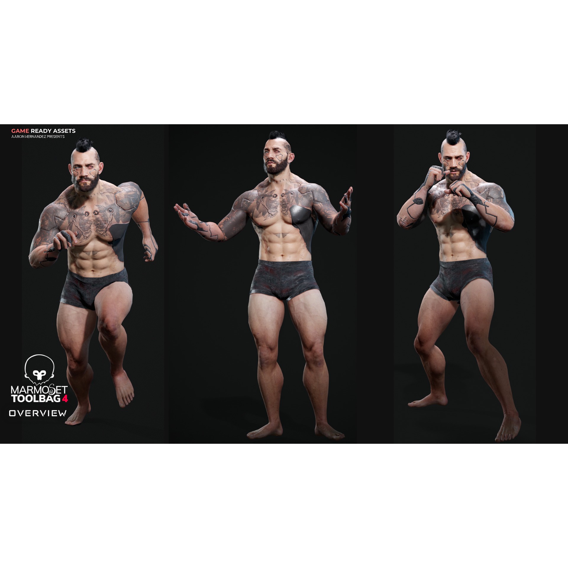 Base Male Sci-Fi Character - Low-Poly Game-Ready 3D Model - View 4