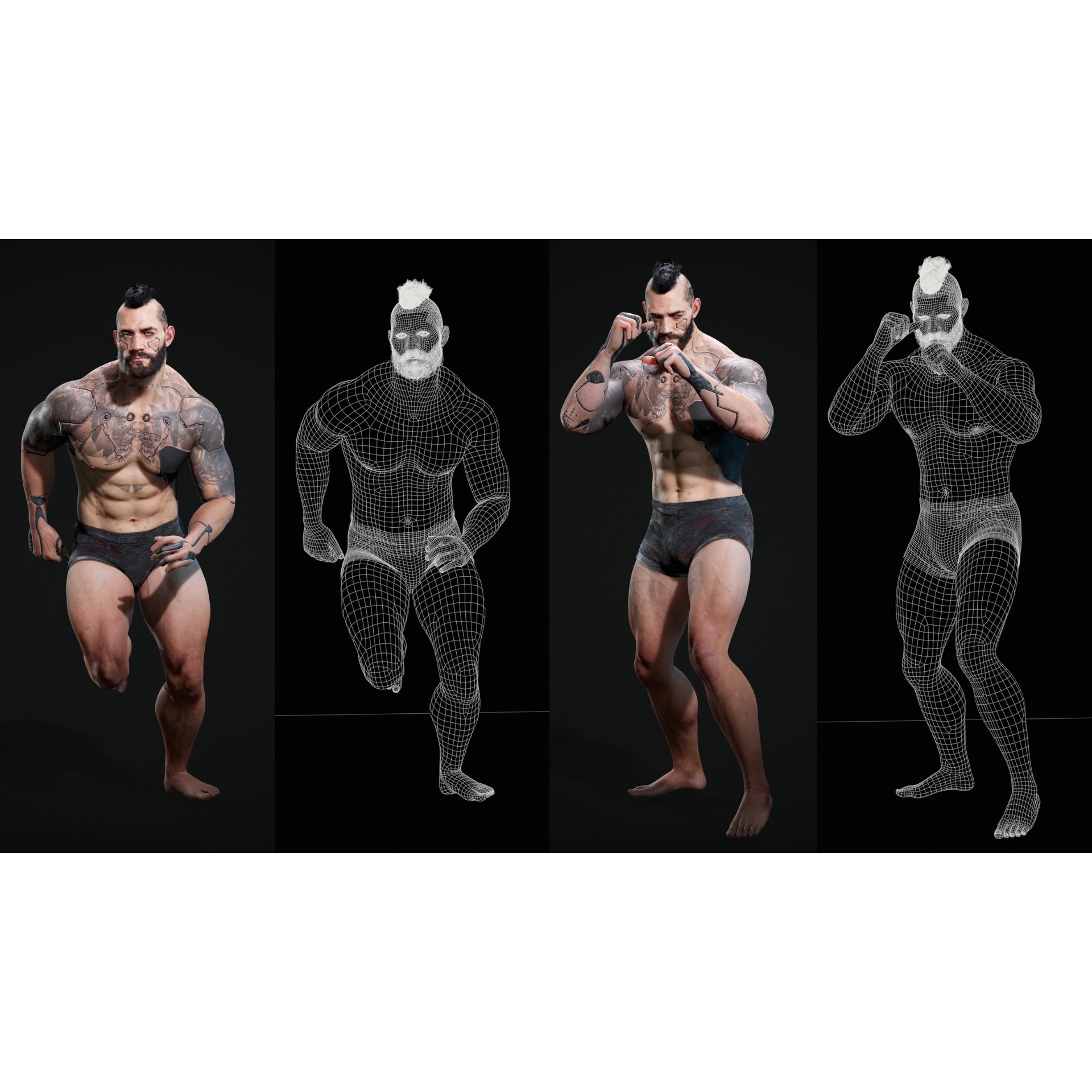 Base Male Sci-Fi Character - Low-Poly Game-Ready 3D Model - View 5