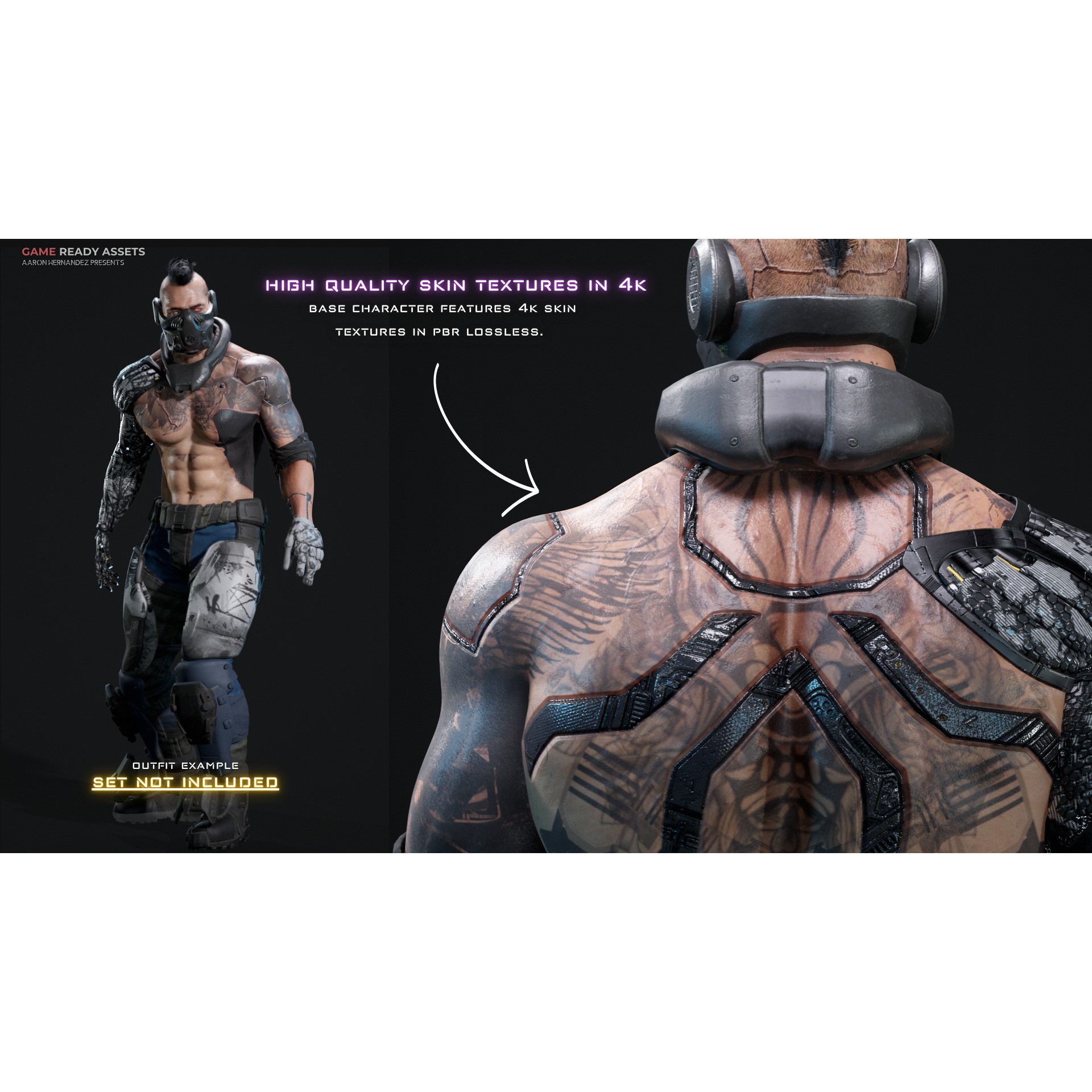 Base Male Sci-Fi Character - Low-Poly Game-Ready 3D Model - View 7
