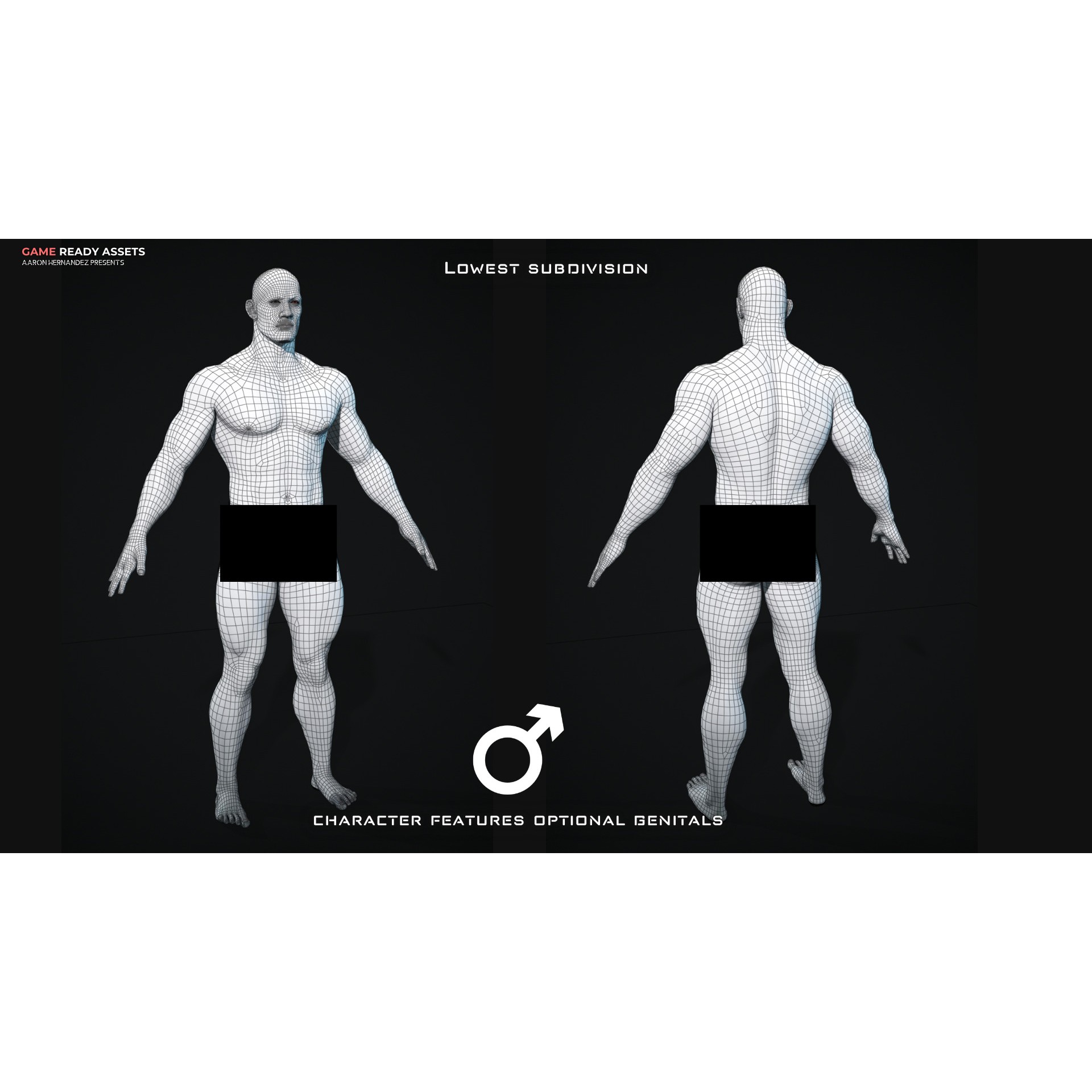 Base Male Sci-Fi Character - Low-Poly Game-Ready 3D Model - View 9