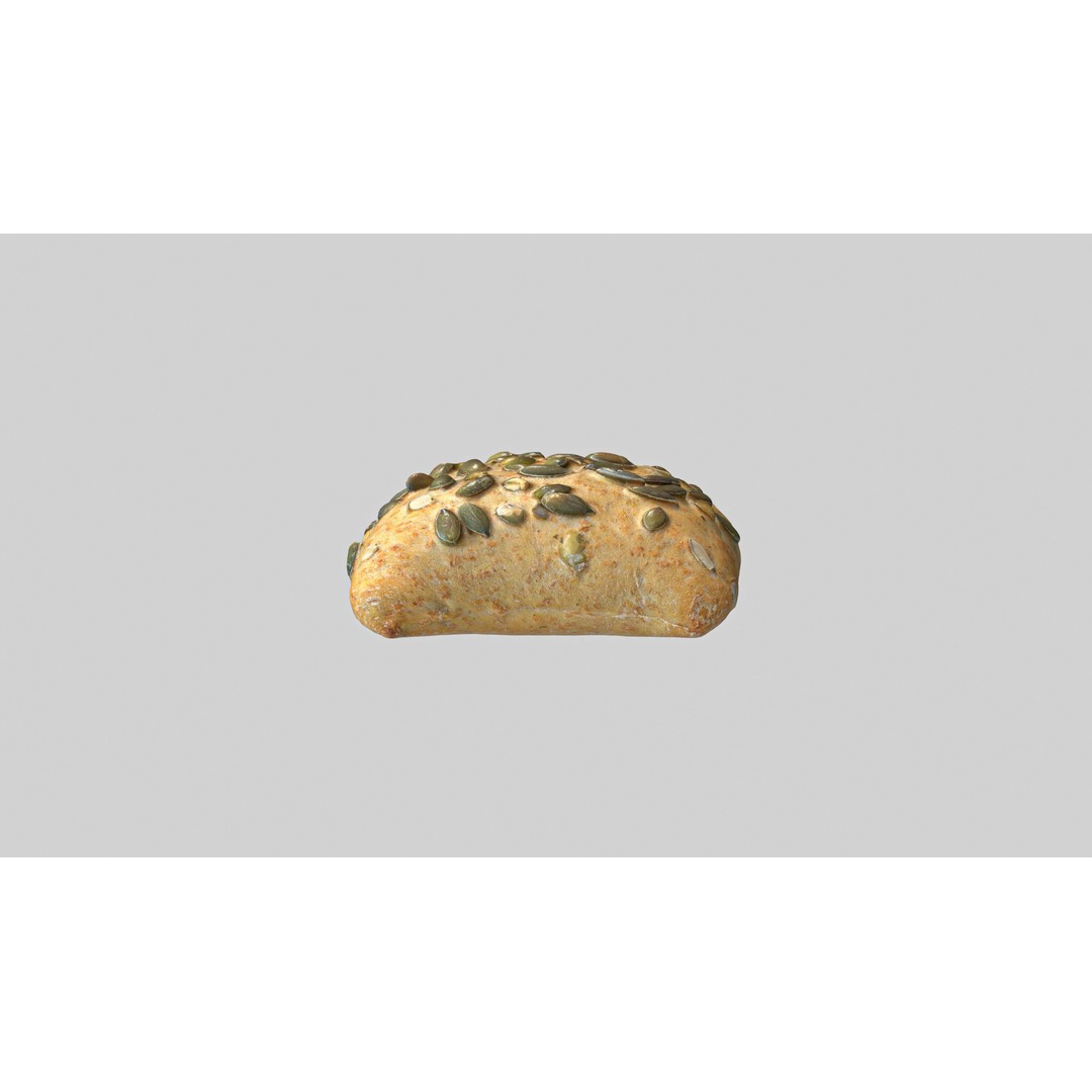 Pumpkin Bread Roll 3D Model – Low Poly PBR Asset, FBX, OBJ - View 10