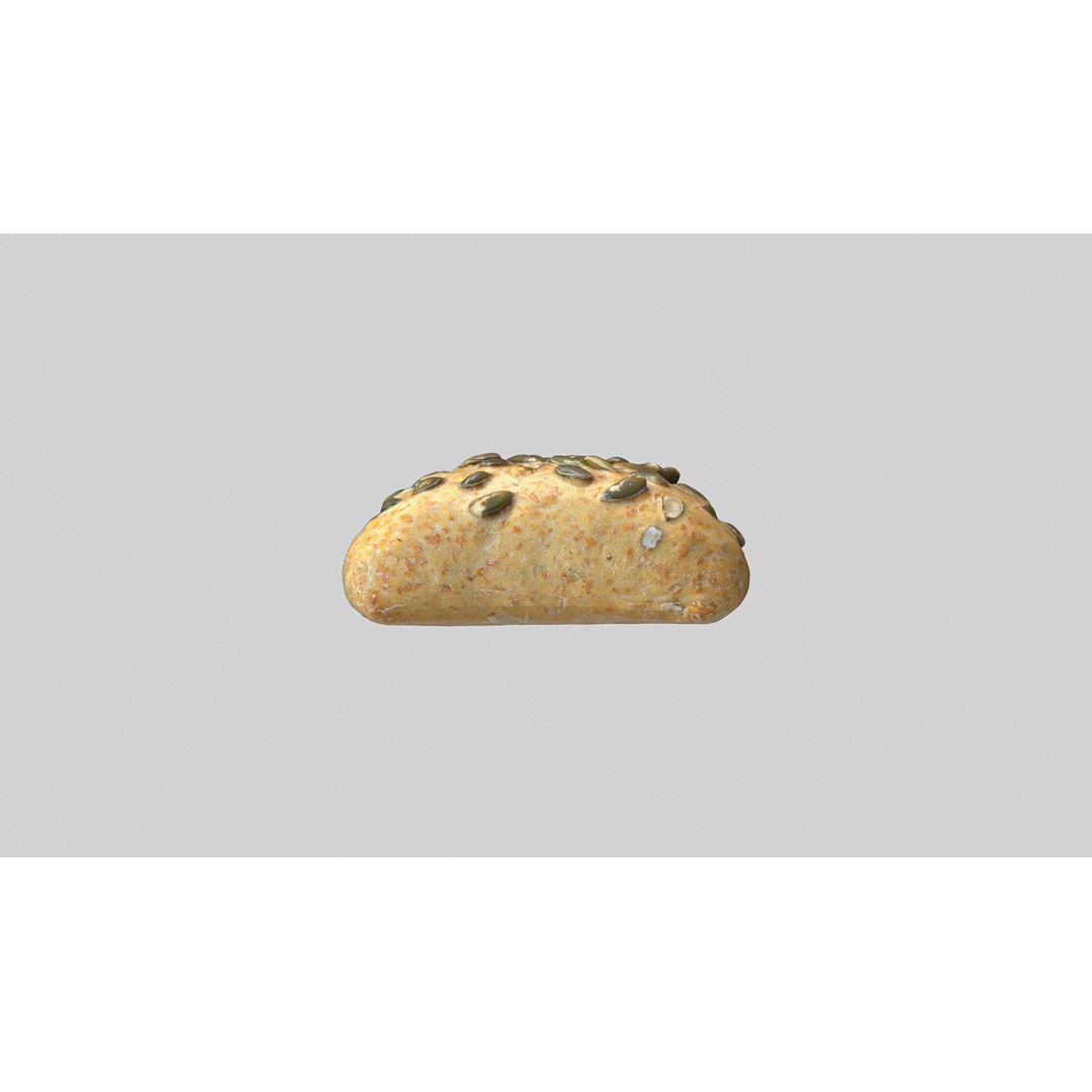 Pumpkin Bread Roll 3D Model – Low Poly PBR Asset, FBX, OBJ - View 11